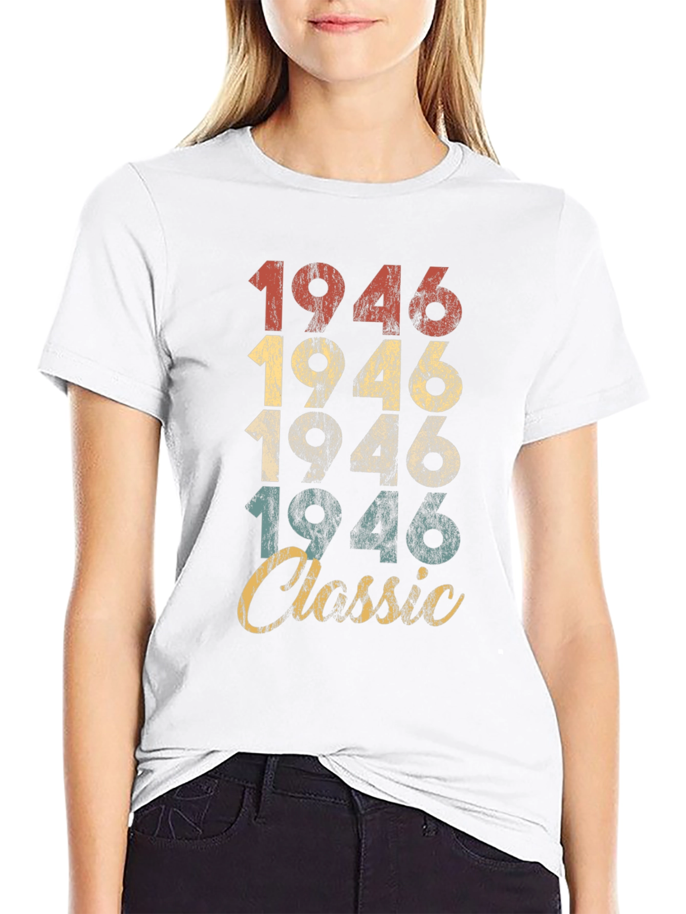 Black Vintage 1946 Classic T-Shirt view 9