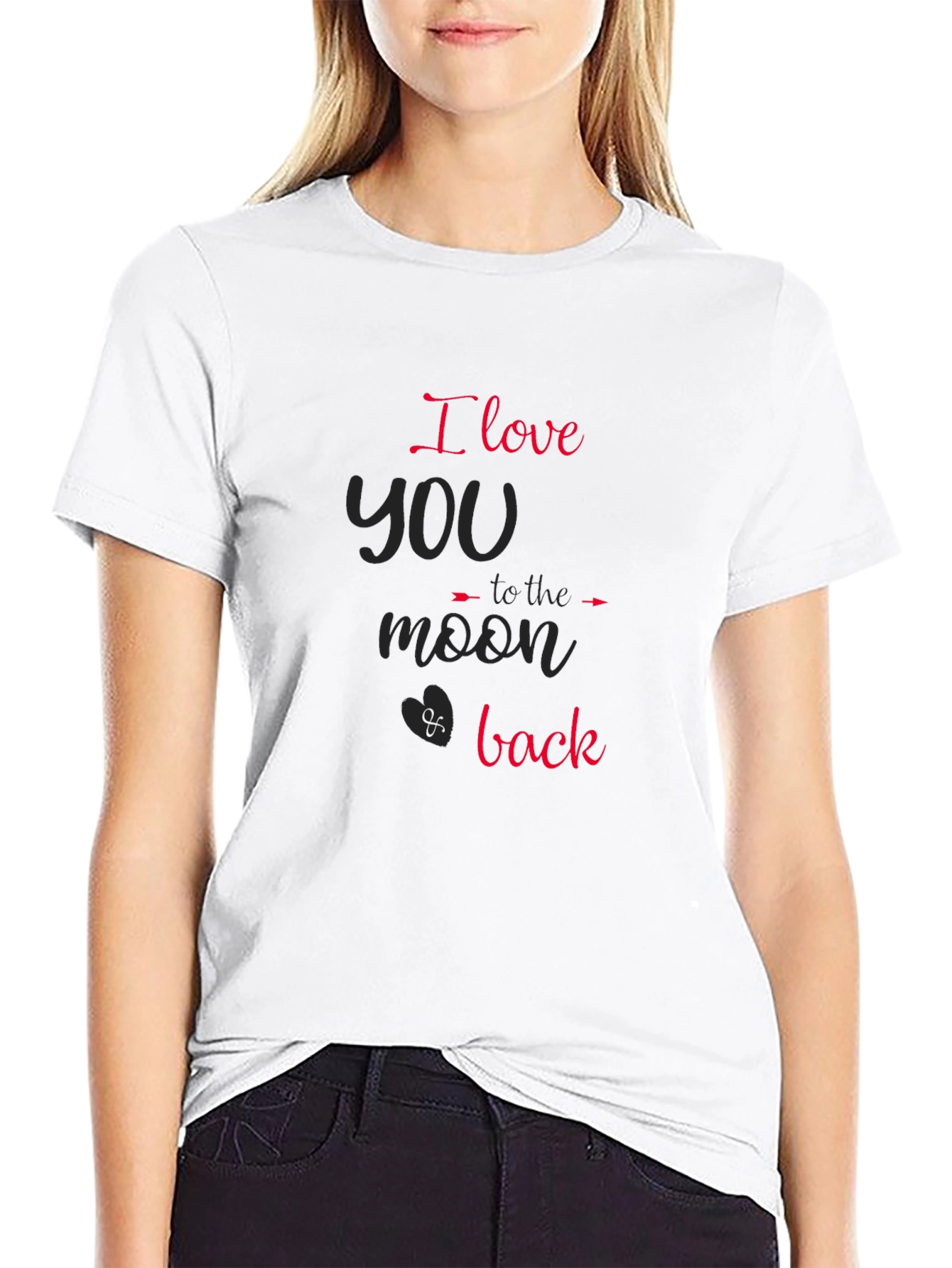 Black I Love You To The Moon and Back Graphic Tee view 9