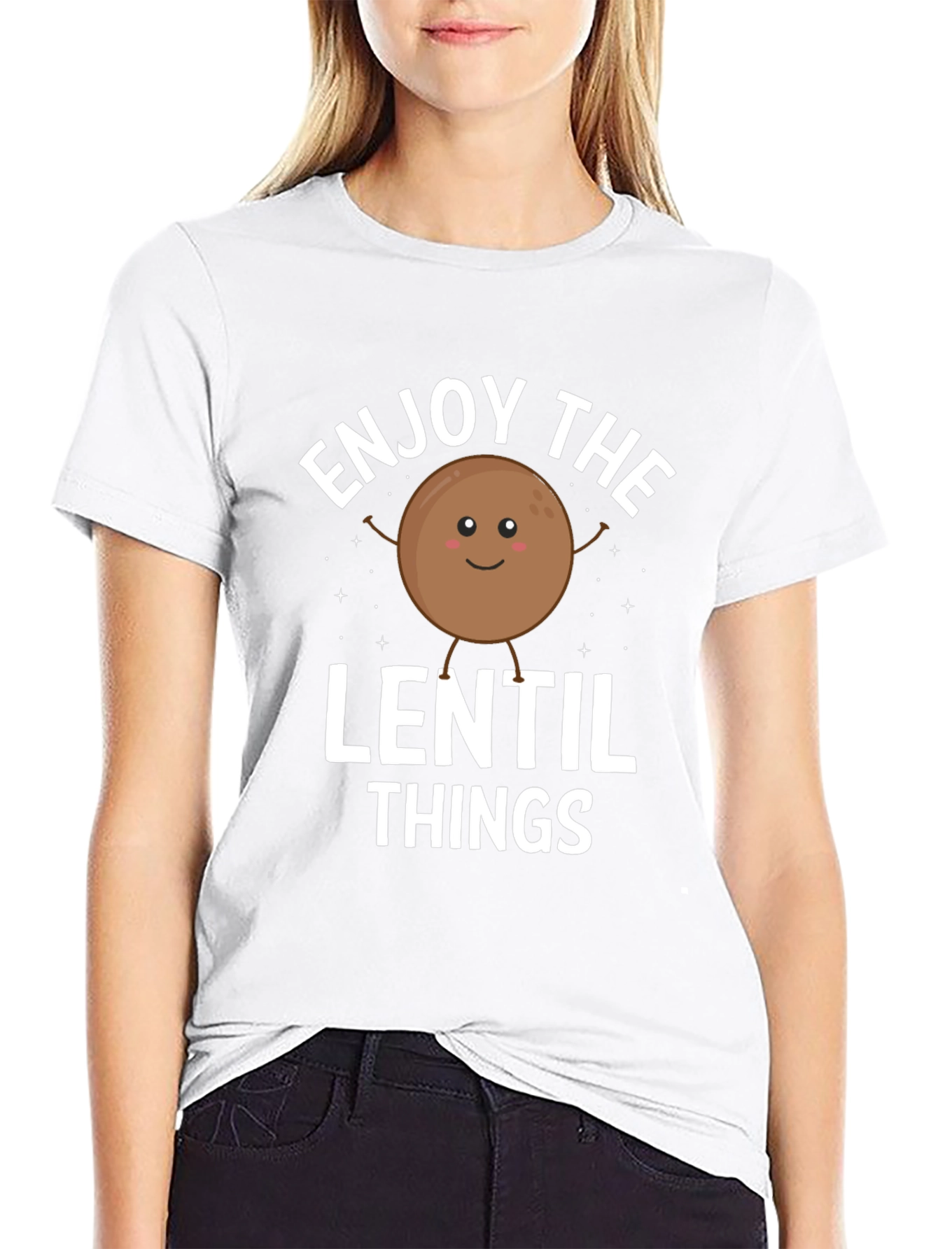 Black Enjoy the Lentil Things Black Graphic Tee view 9