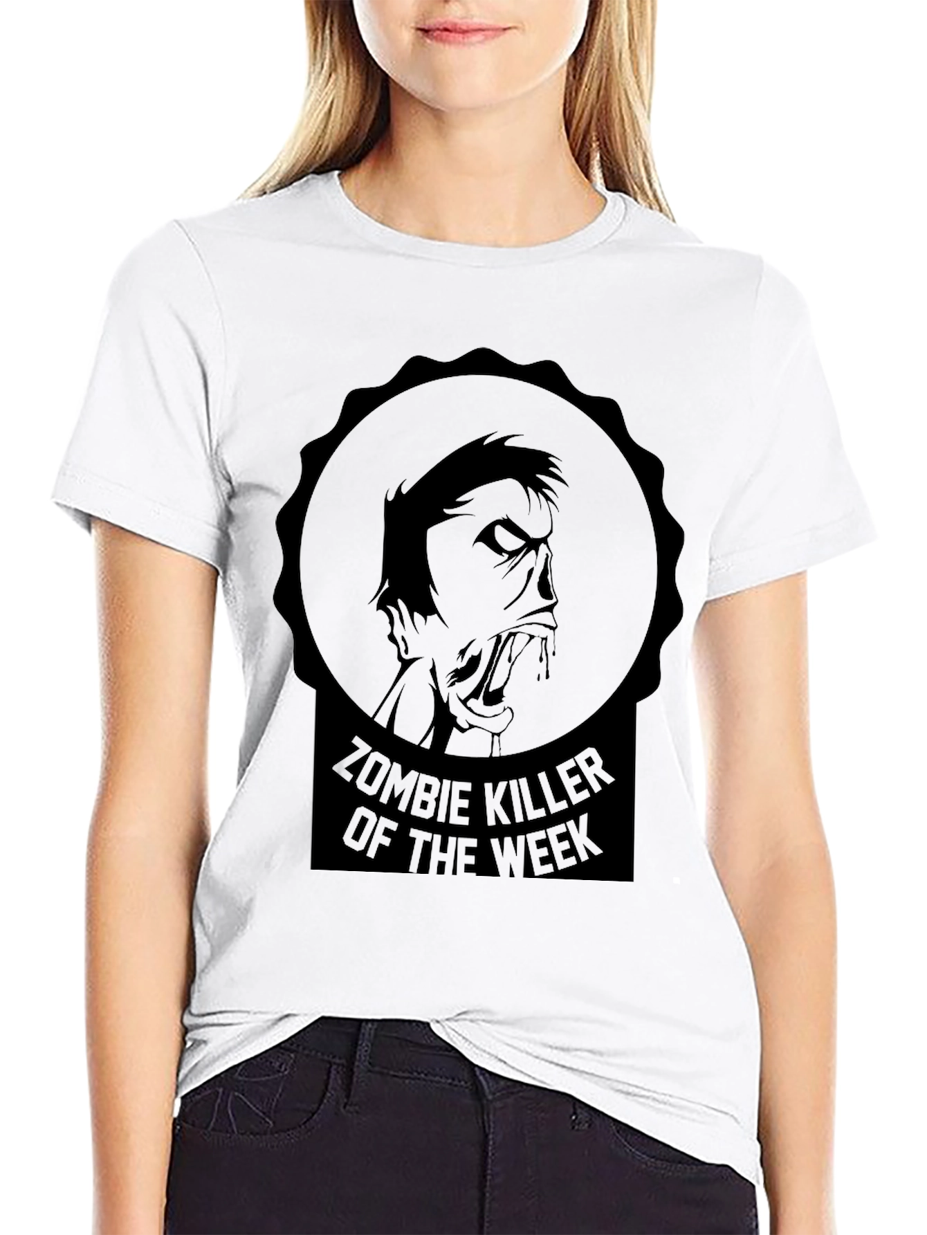Black Zombie Killer T-Shirt - Black Graphic Tee view 9