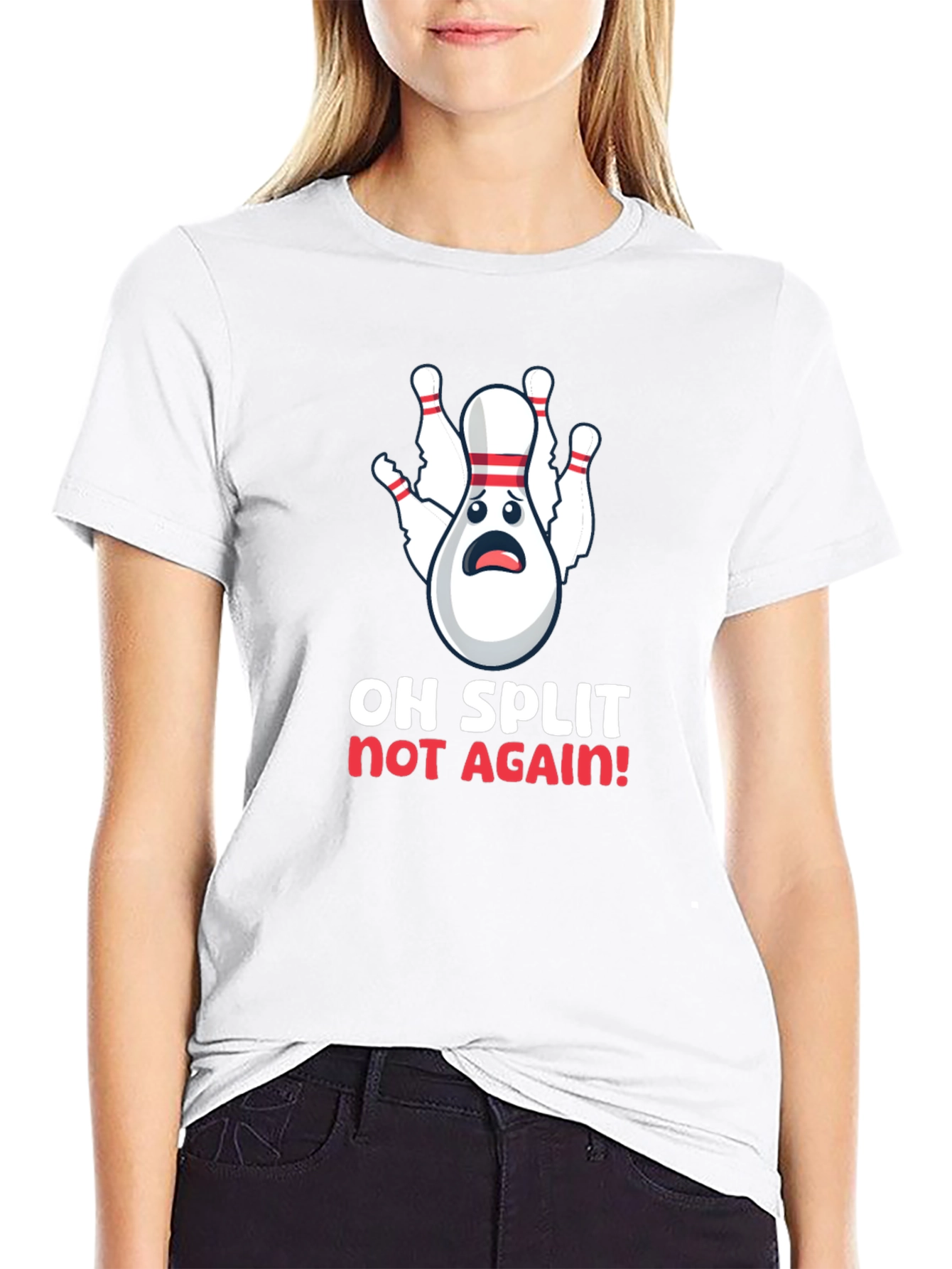 Black Funny Bowling Split T-Shirt view 9