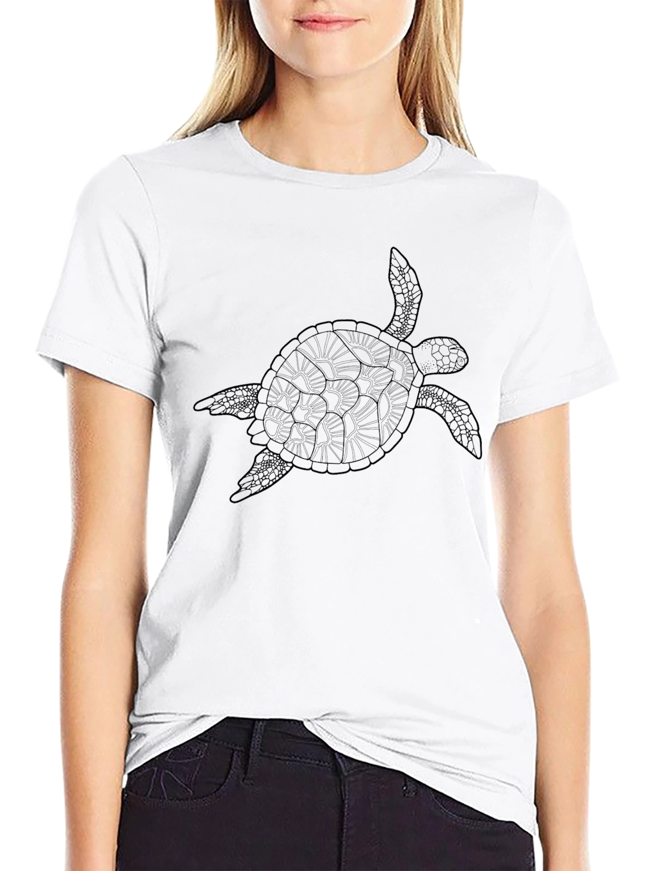 Black Men's Black Turtle Graphic Tee view 9