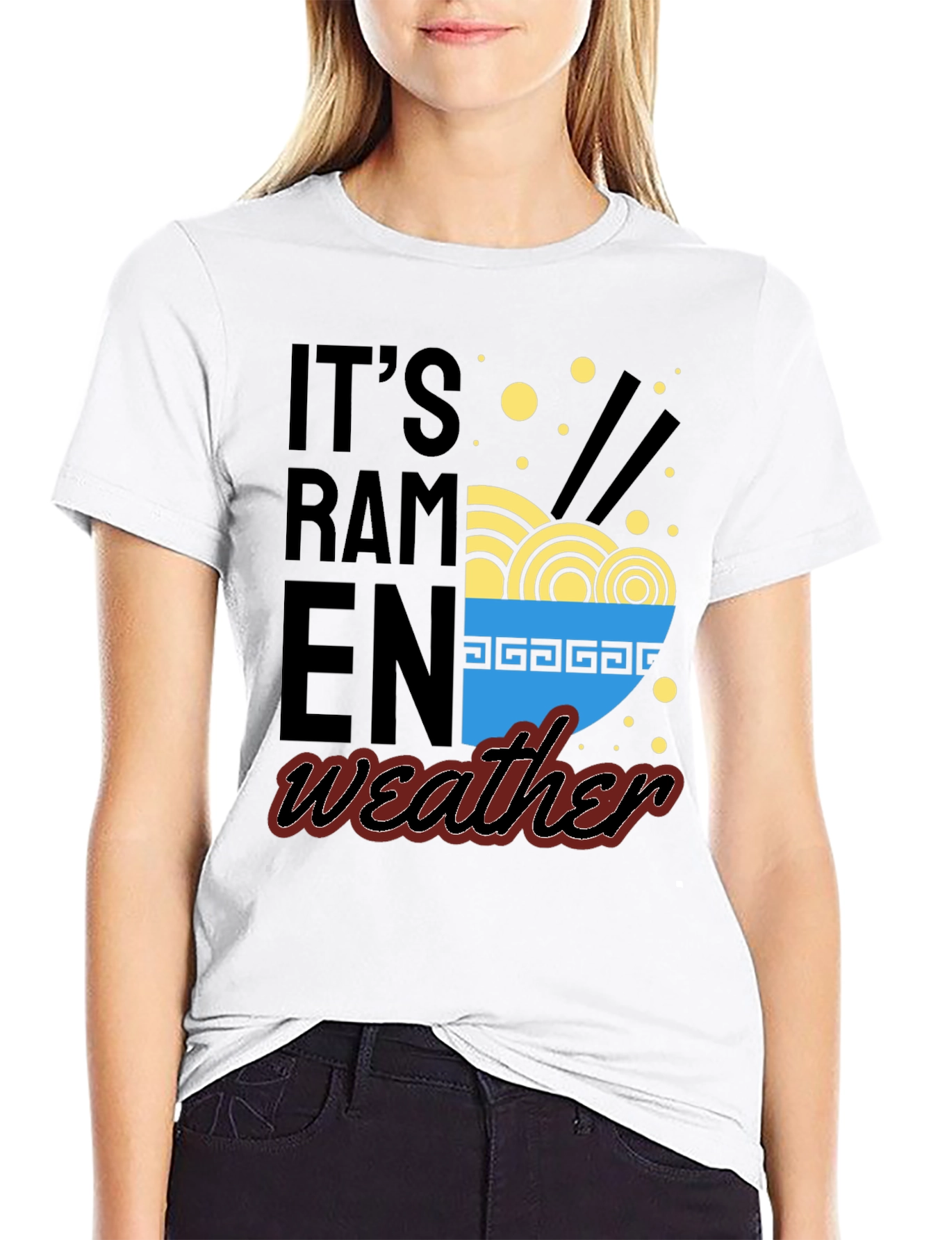 Black It's Ramen Weather Graphic Tee view 9