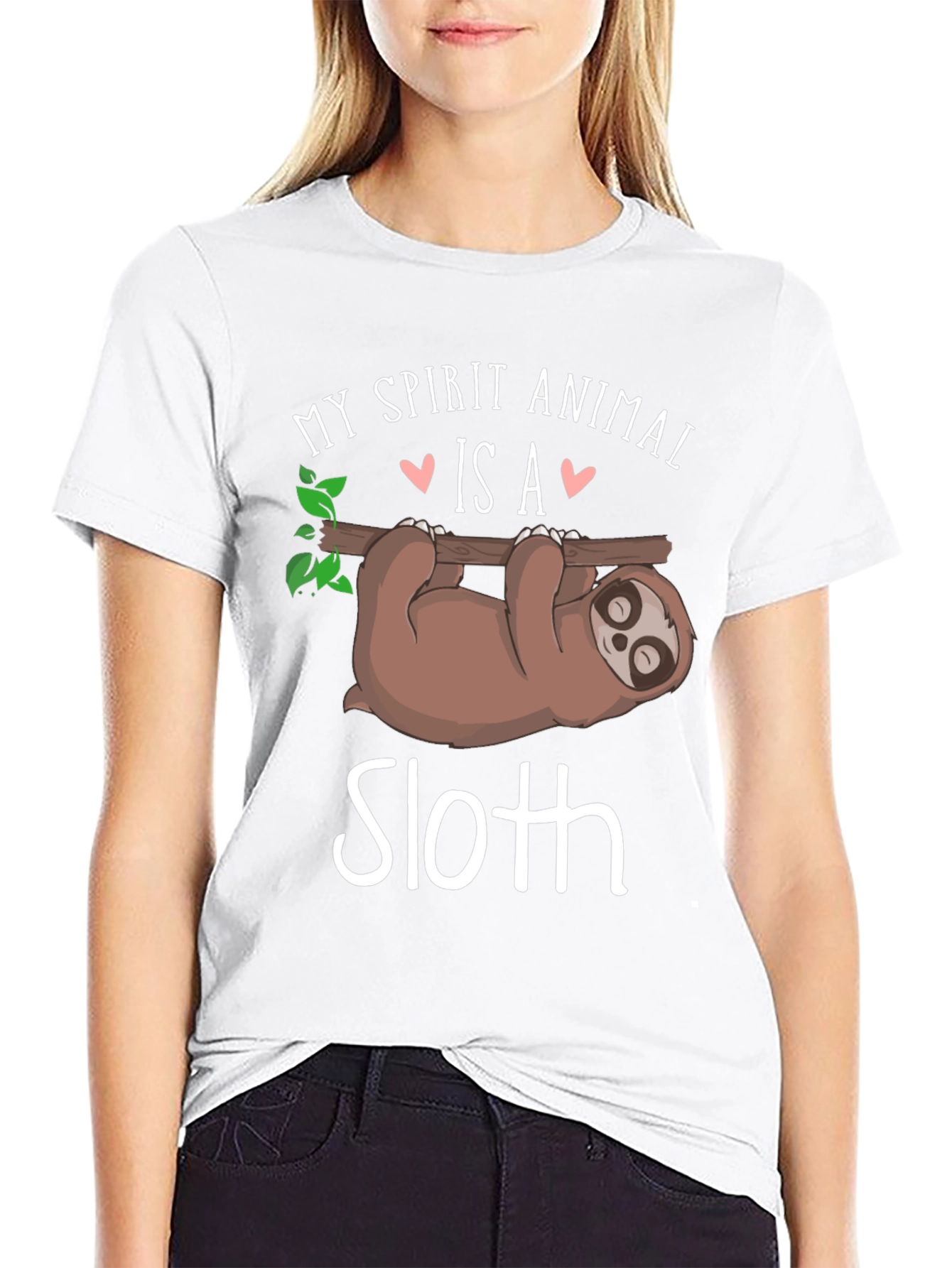 Black My Spirit Animal is a Sloth T-Shirt view 9