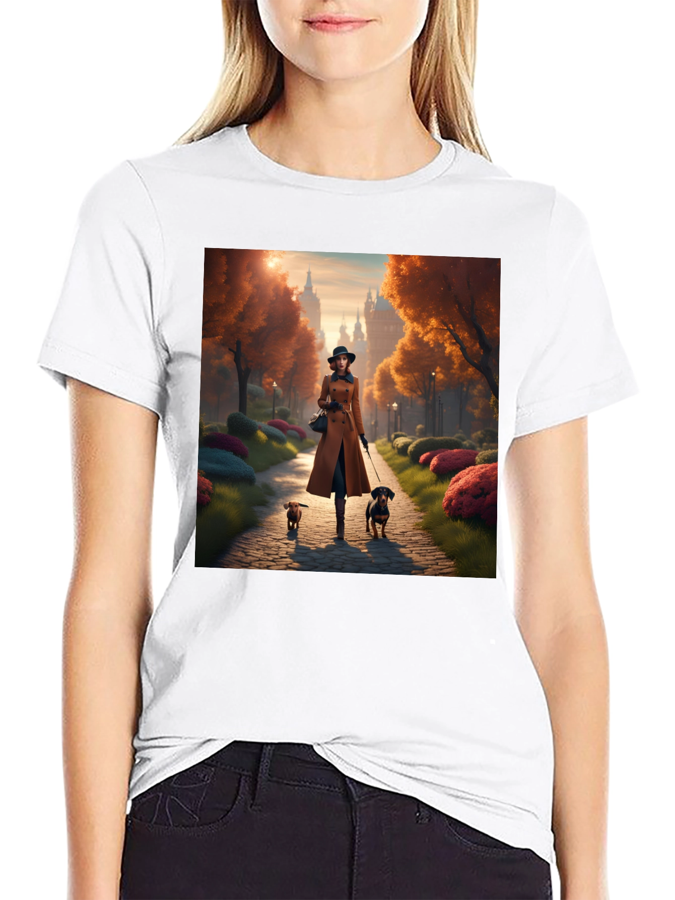 Black Dog Walk Autumn T-Shirt view 9