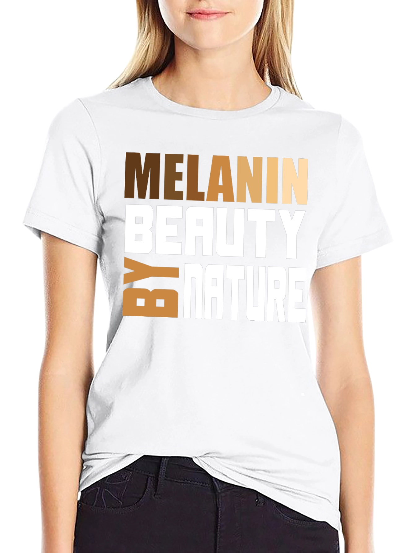 Black Melanin Beauty by Nature Graphic Tee view 9