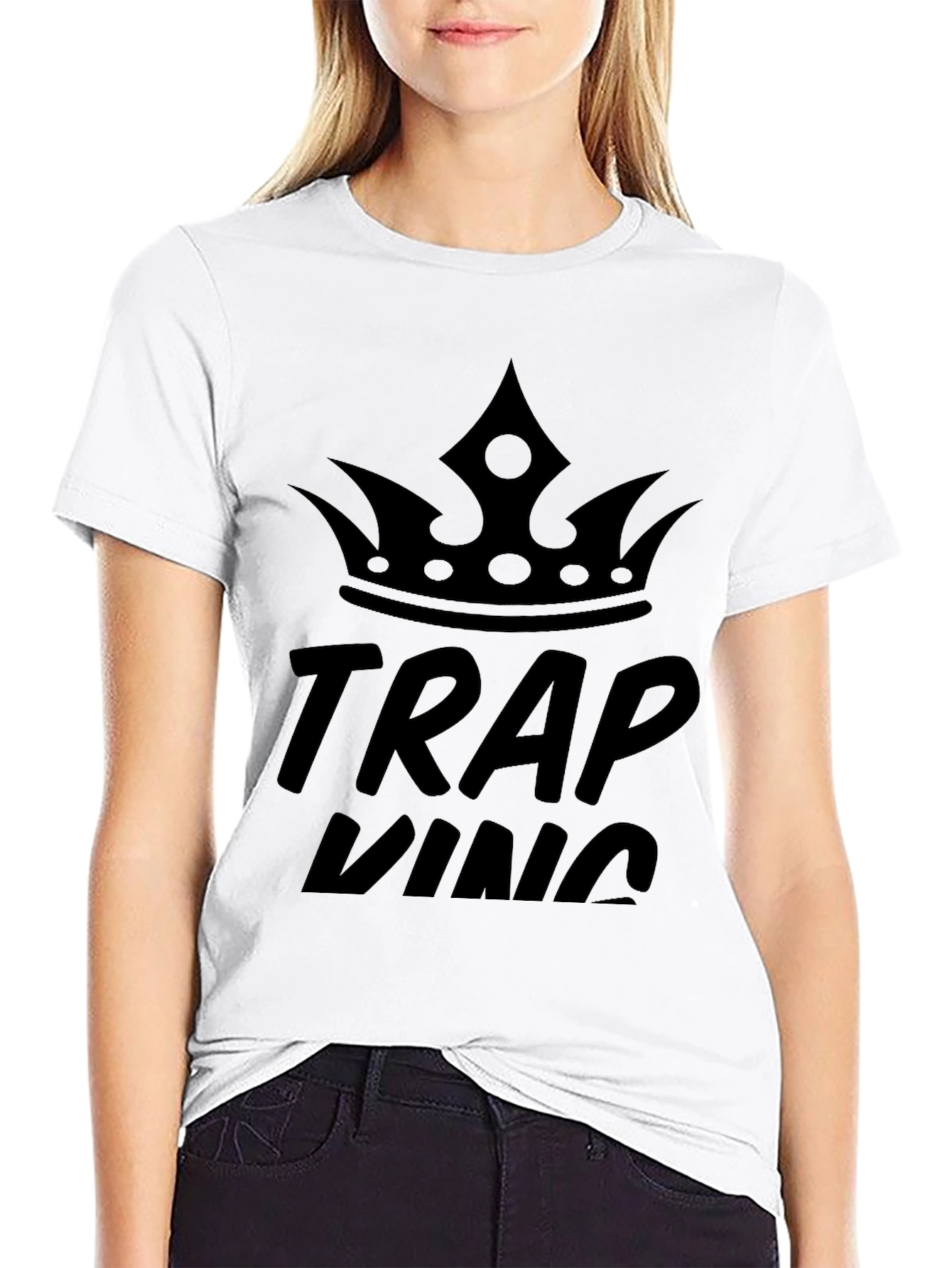 Black Trap King Black Graphic T-Shirt view 9
