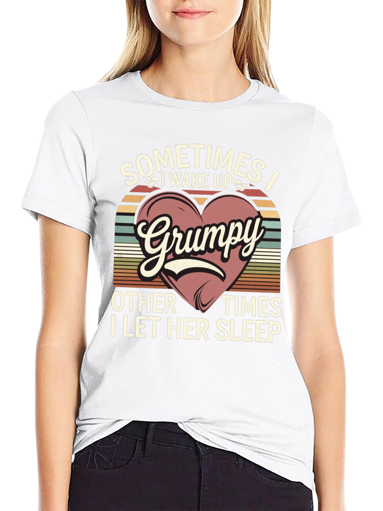 Black Grumpy I Wake Up T-Shirt view 9