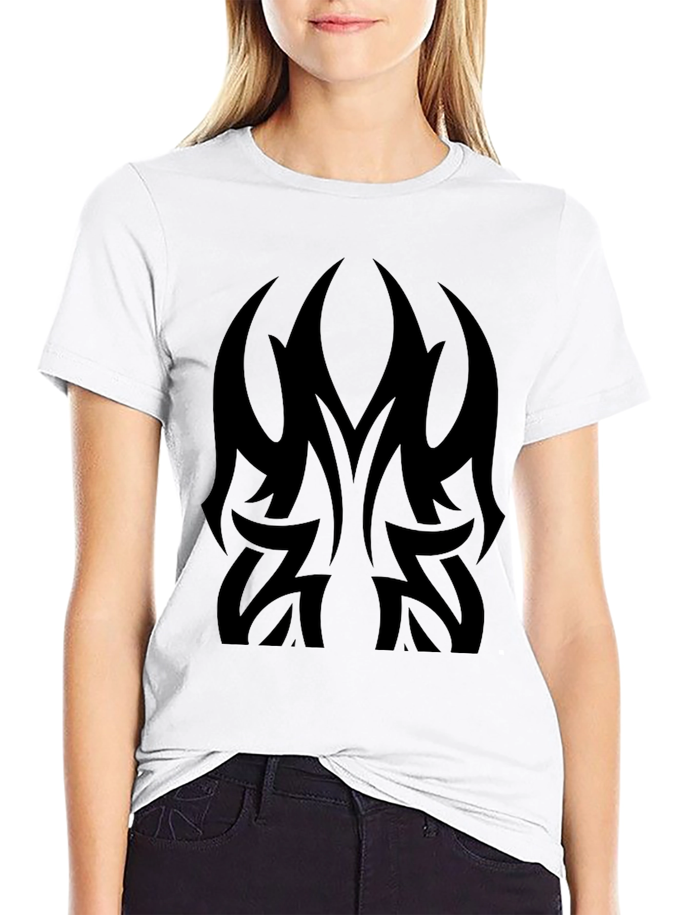 Black Tribal Tattoo Graphic Black T-Shirt view 9