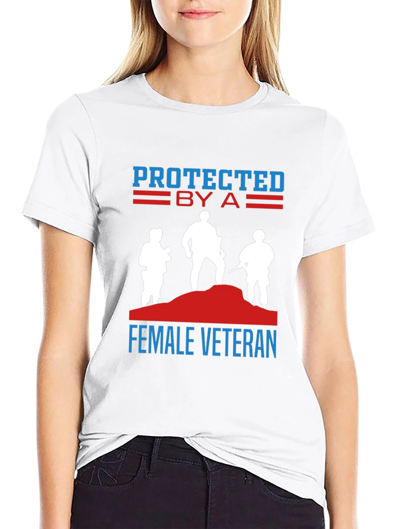 Black Protected by a Female Veteran T-Shirt view 9