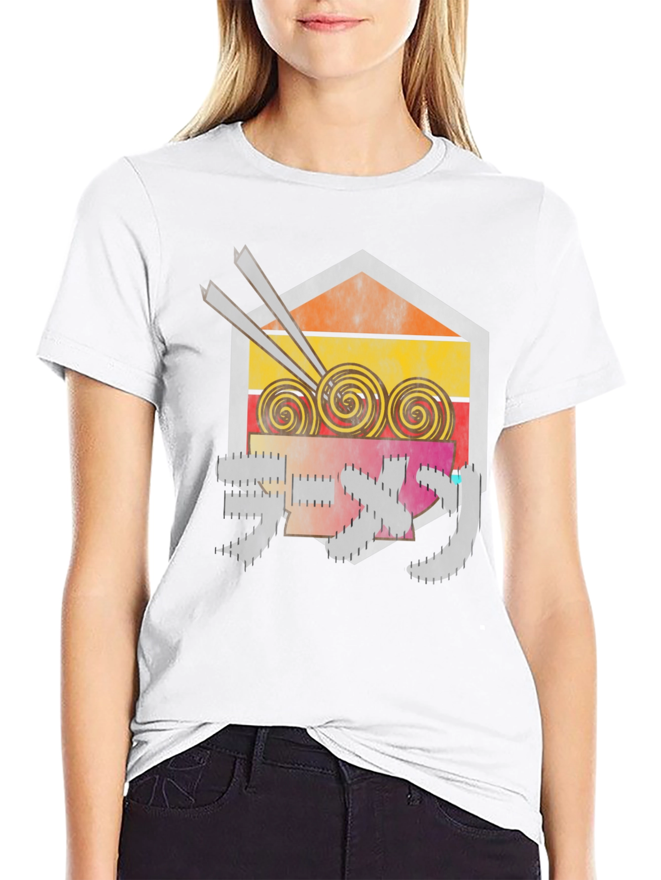 Black Ramen Kanji Graphic T-Shirt view 9