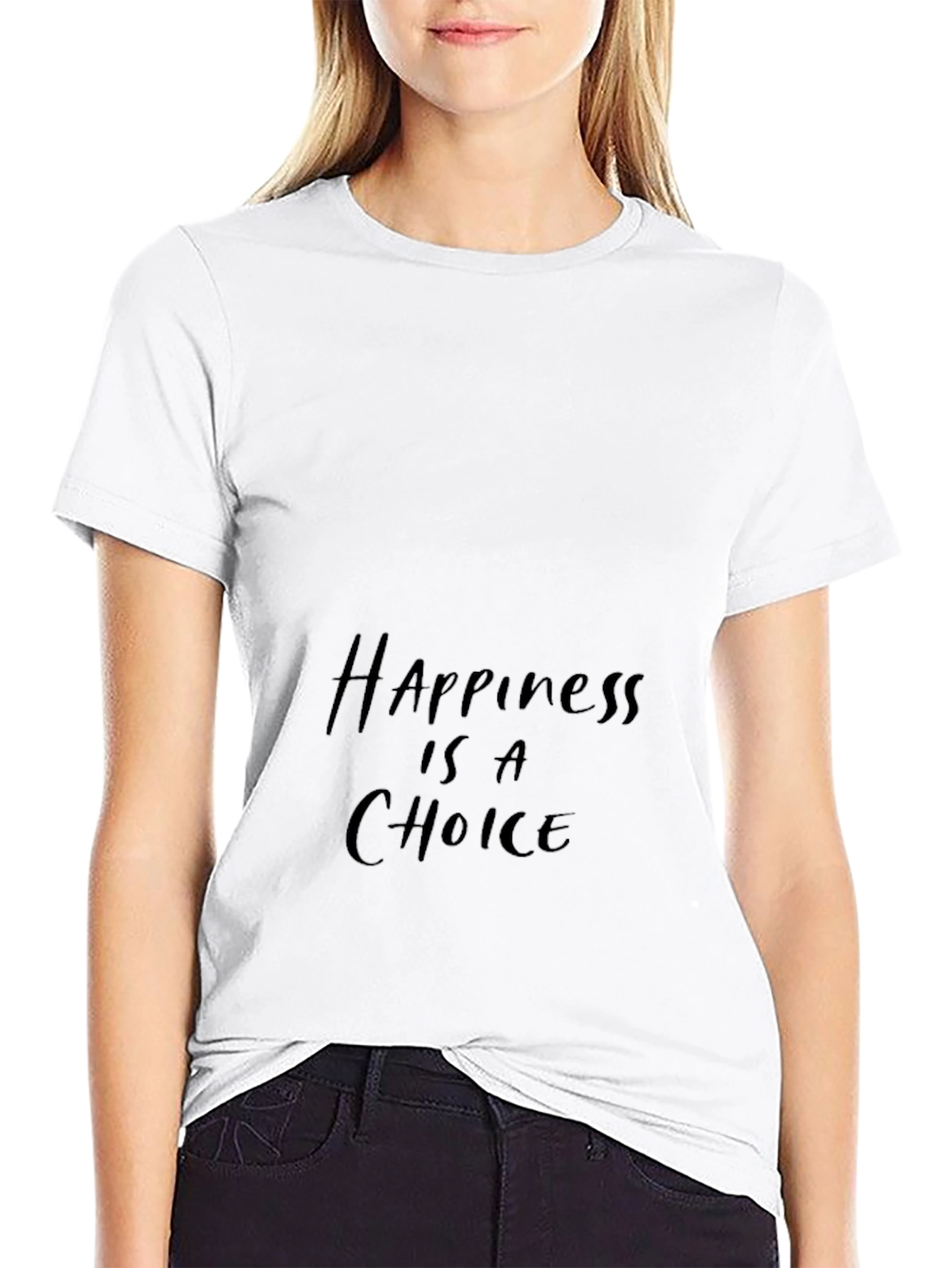Black Happiness is a Choice Black T-Shirt view 9