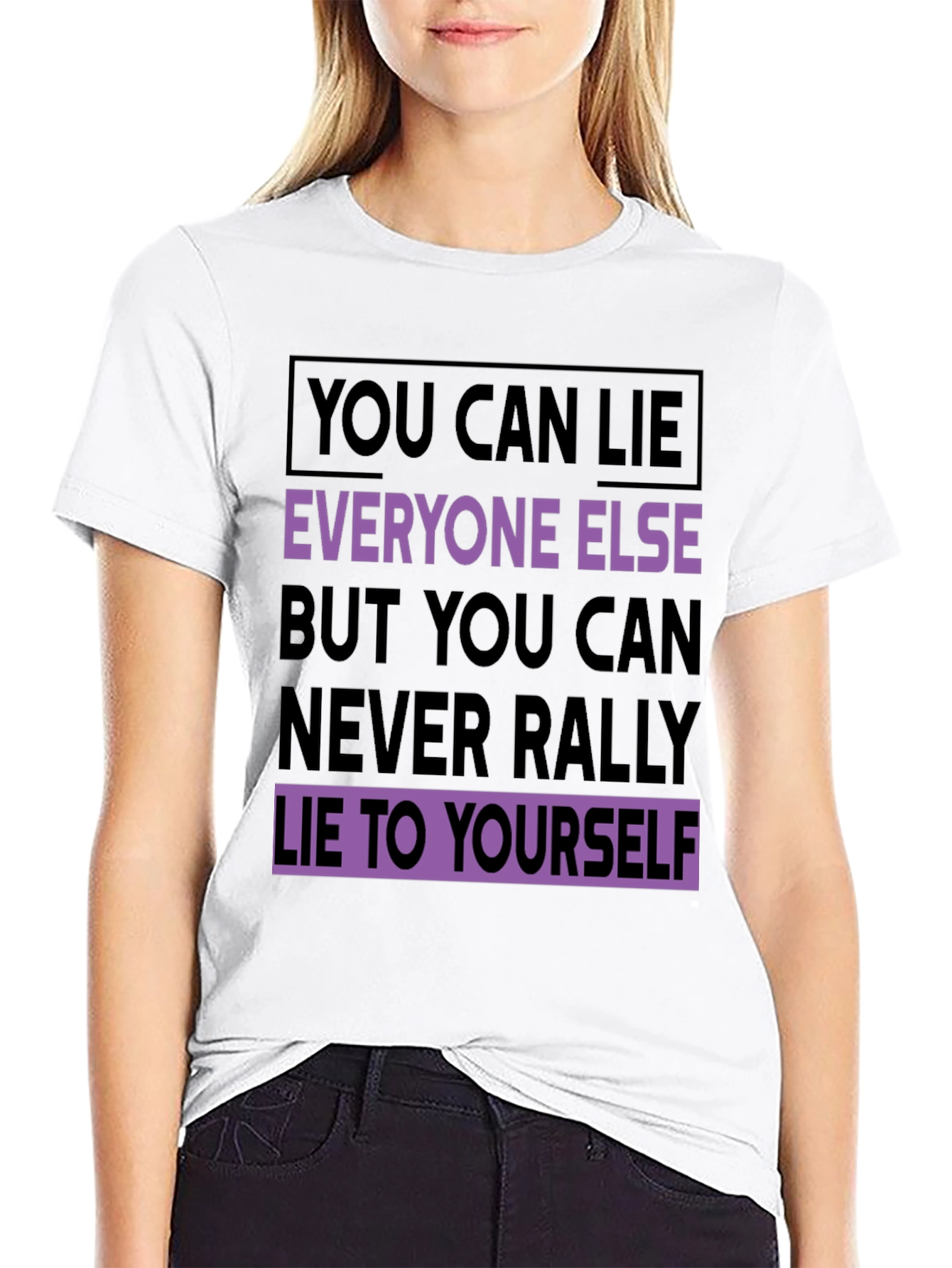 Black Motivational T-Shirt: Never Lie To Yourself - Black view 9