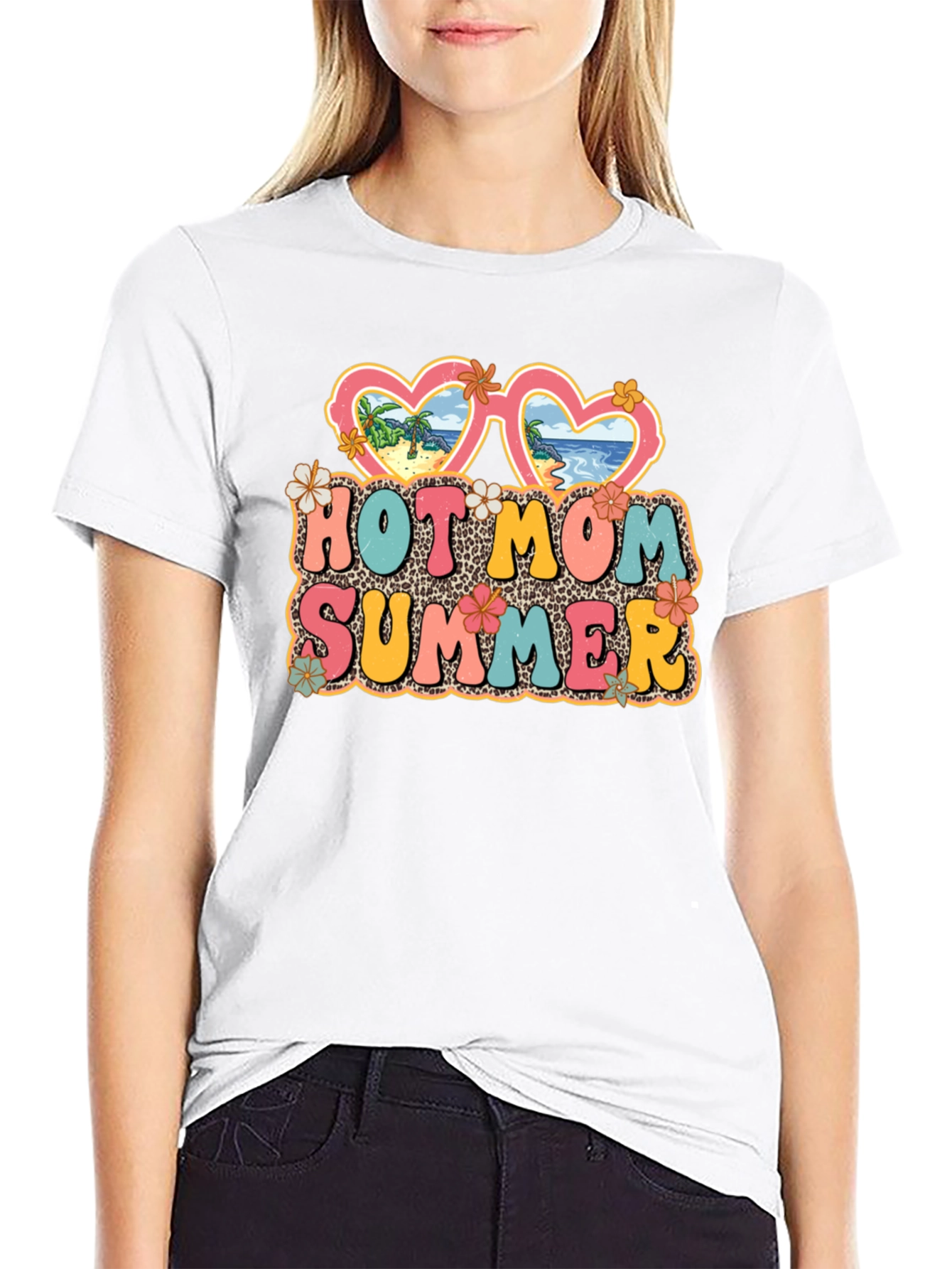 Black Hot Mom Summer Graphic T-Shirt, Unisex view 9