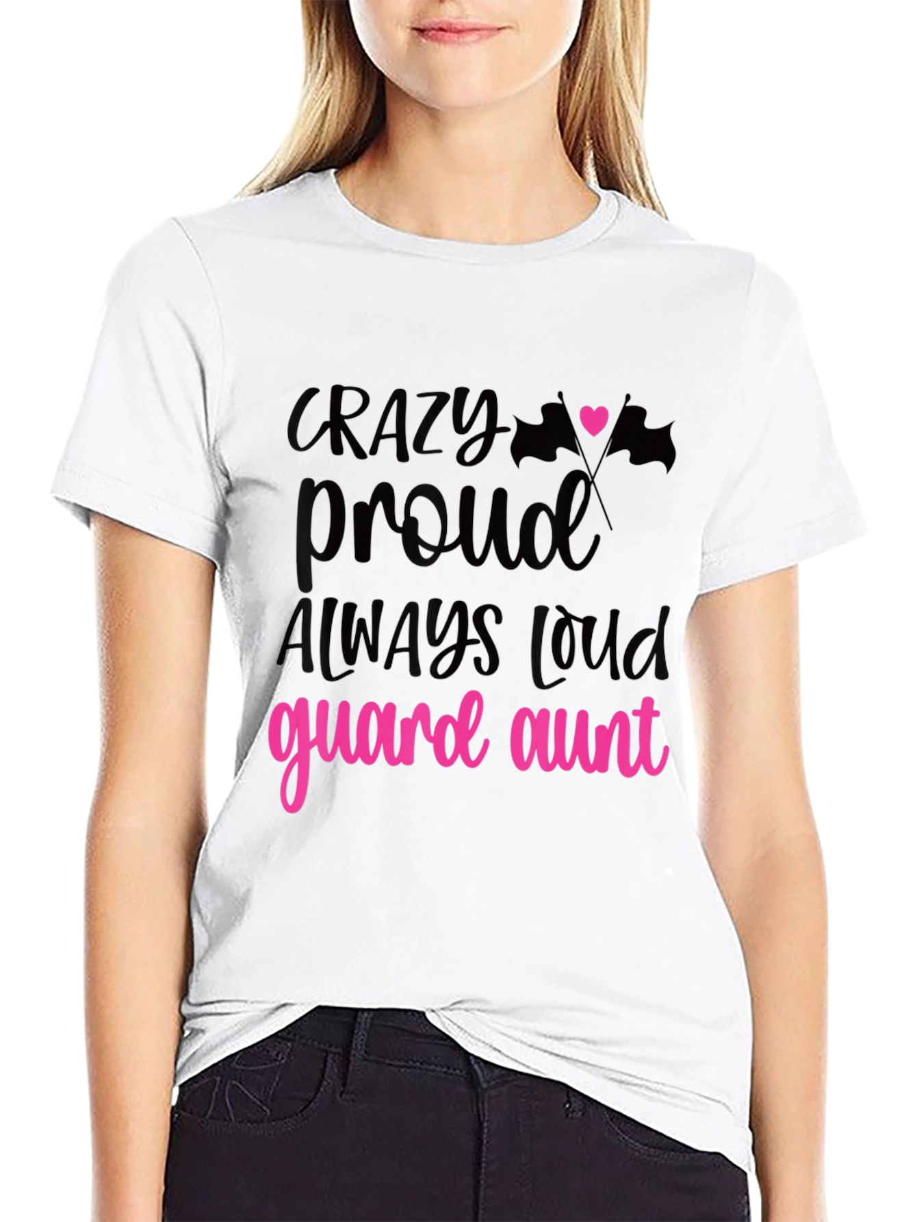 Black Crazy Proud Guard Aunt T-Shirt view 9