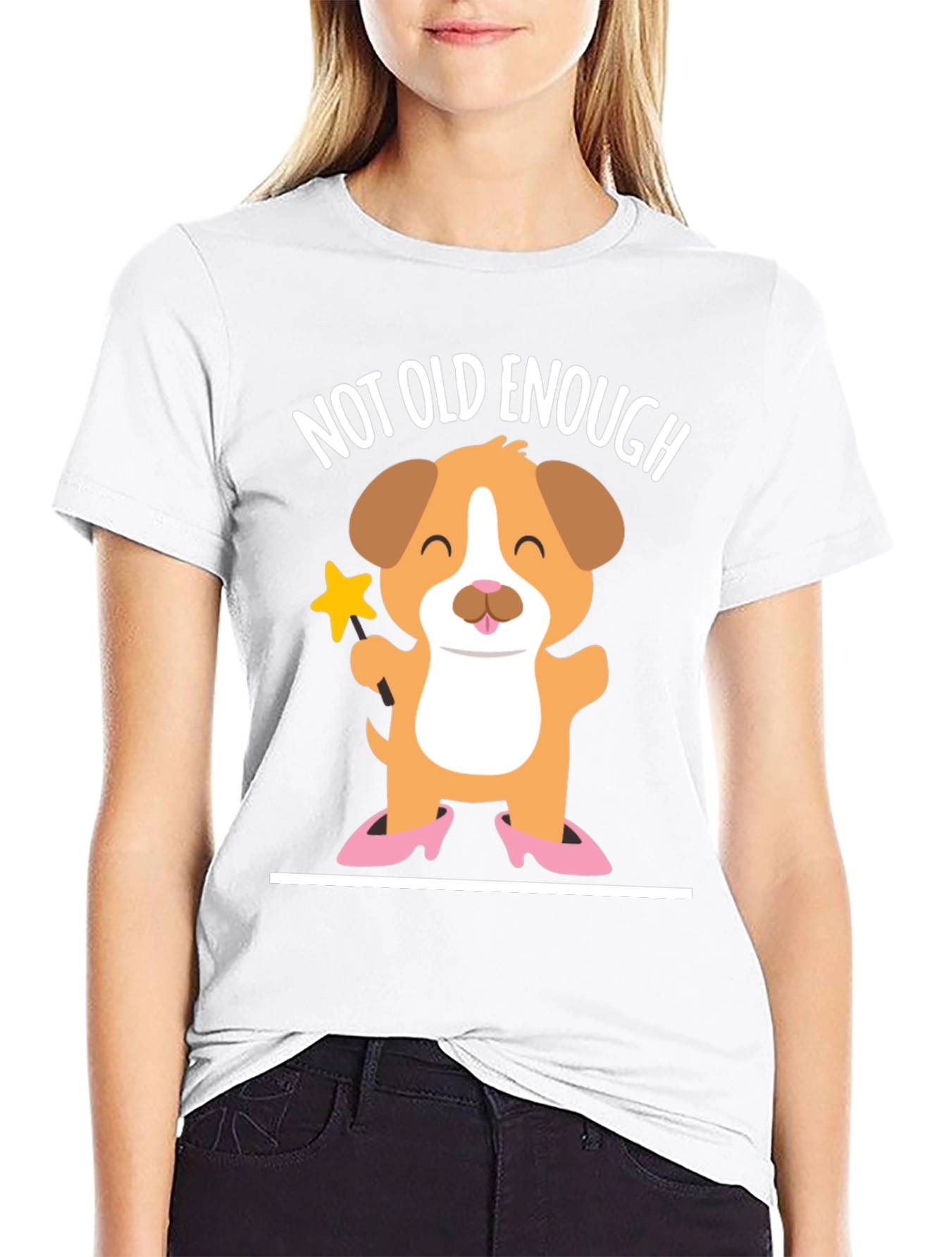 Black Cute Puppy T-Shirt - Not Old Enough view 9