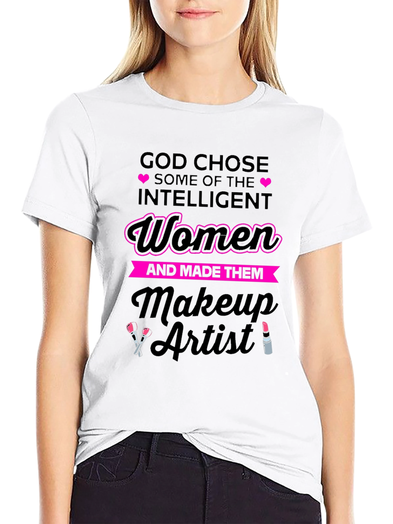 Black God Chose Makeup Artist Women's T-Shirt view 9