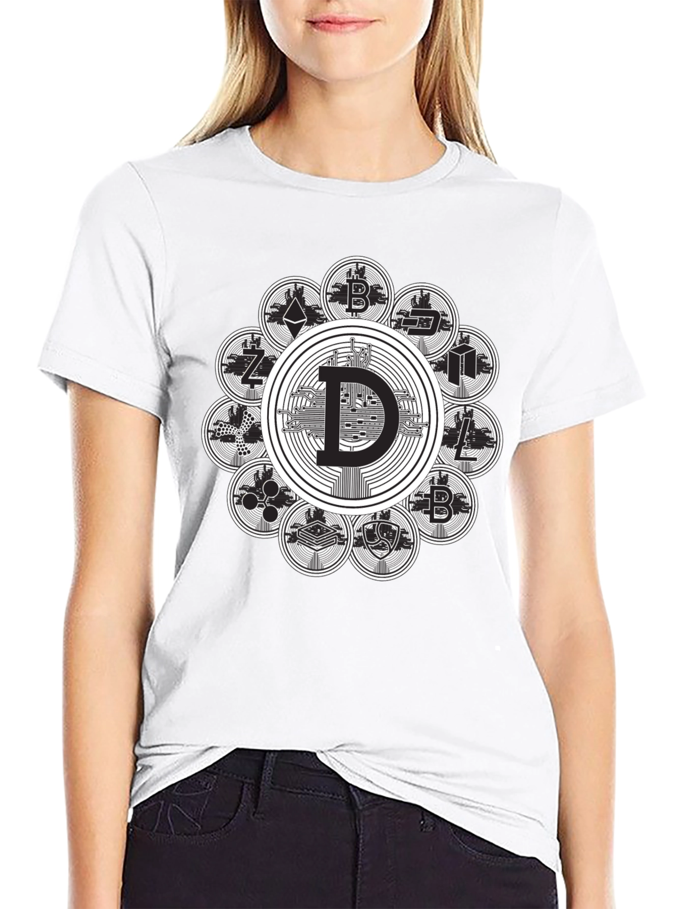 Black Crypto Coin Black T-Shirt view 9