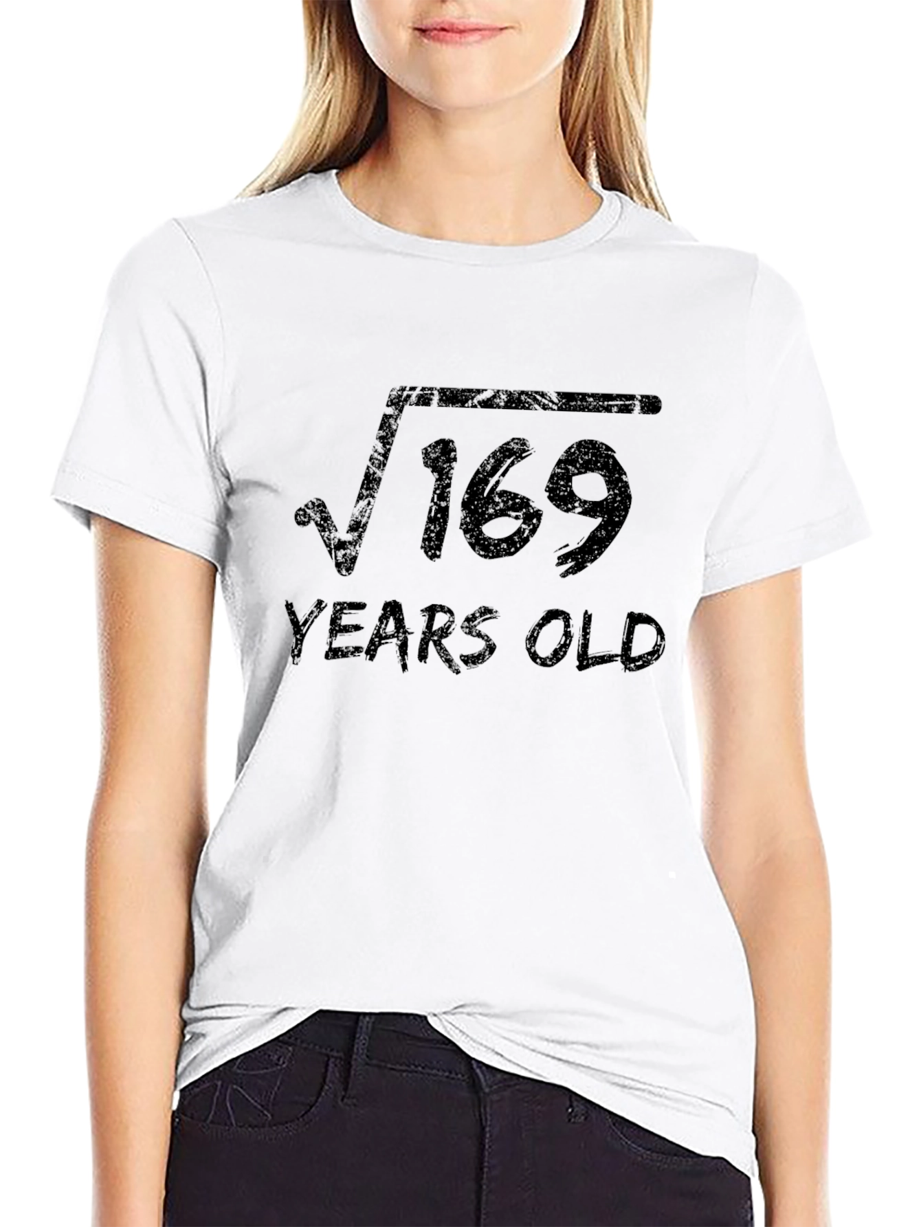 Black Funny Math Birthday T-Shirt - Square Root of 169 = 13 Years Old view 9
