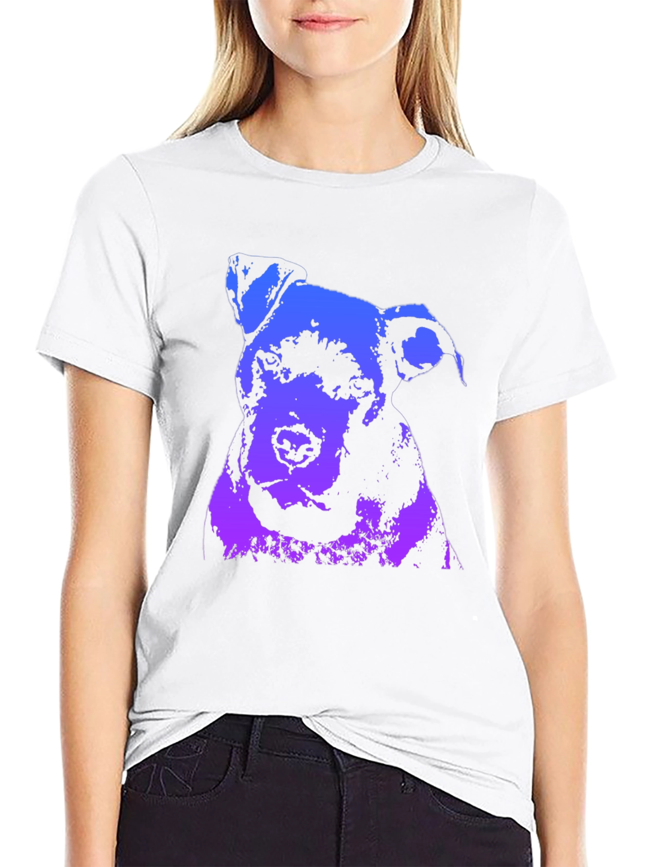 Black Dog Graphic Print Crew Neck T-Shirt view 9