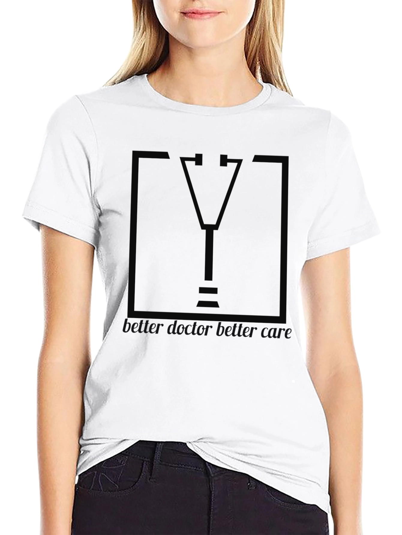Black Medical Stethoscope Graphic Tee - Black view 9