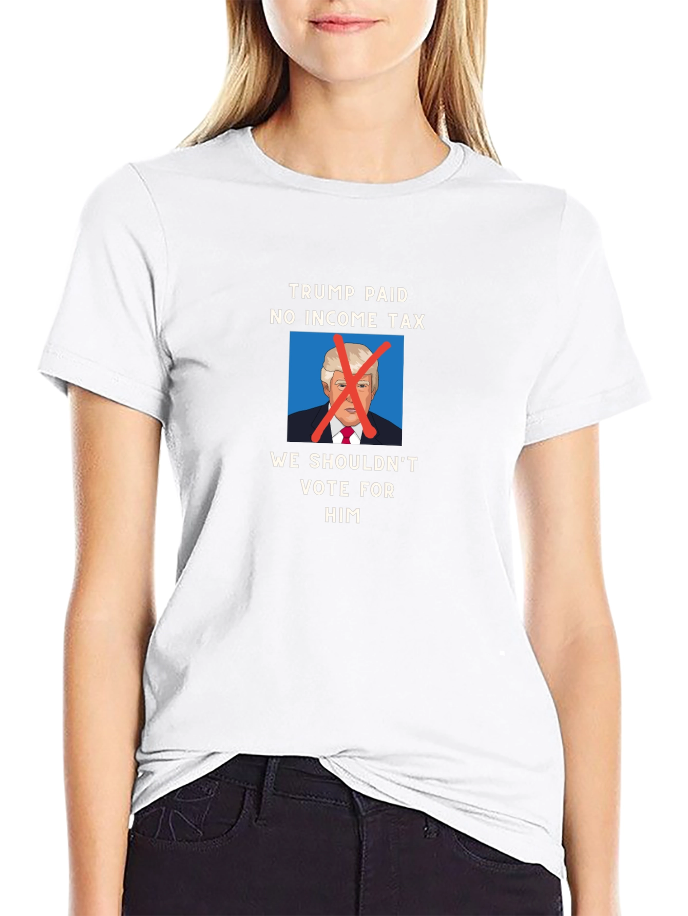 Black Trump Anti-Vote T-Shirt - "No Income Tax" view 9