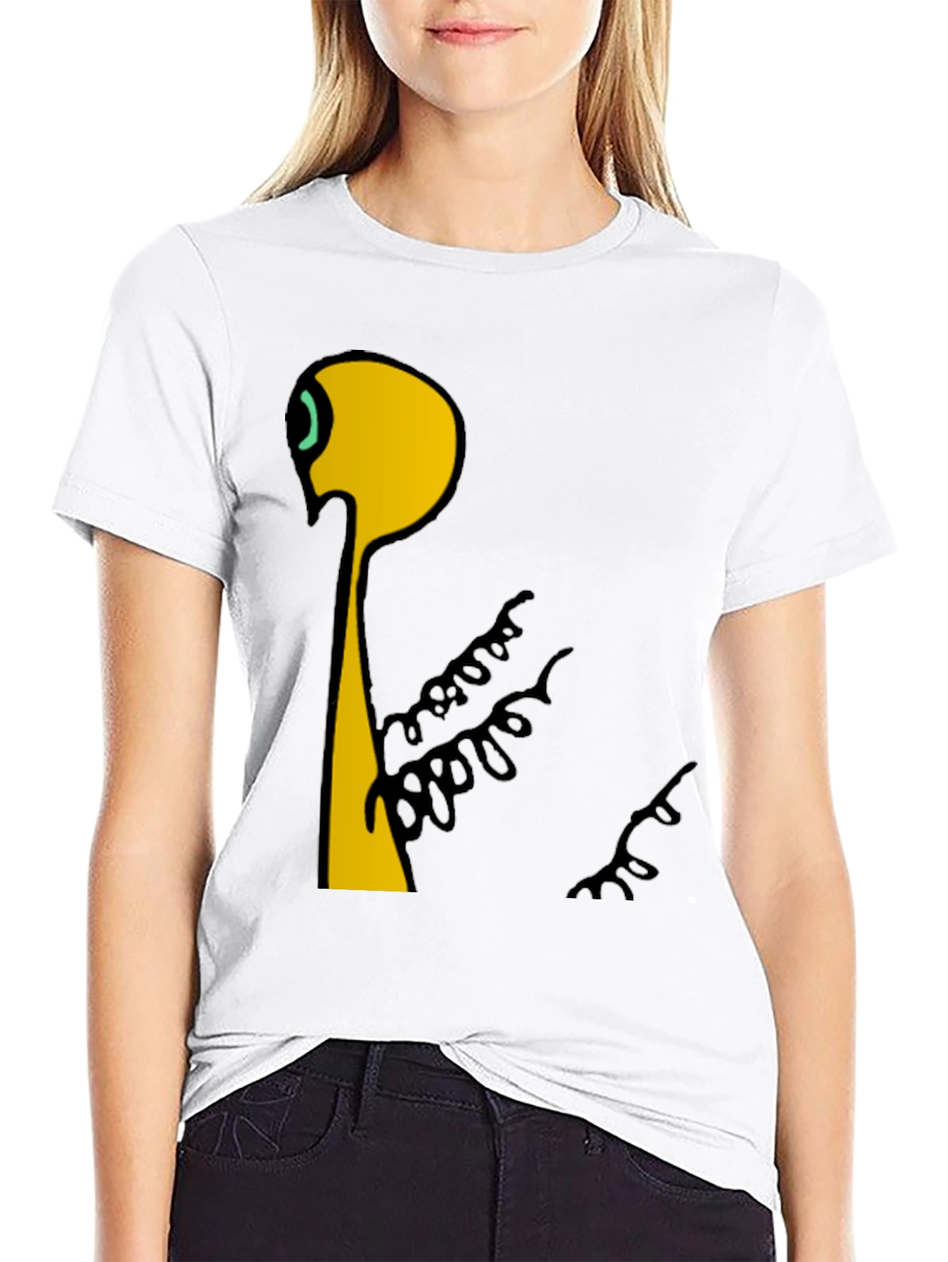 Black Abstract Graphic Print Crew Neck T-Shirt view 9