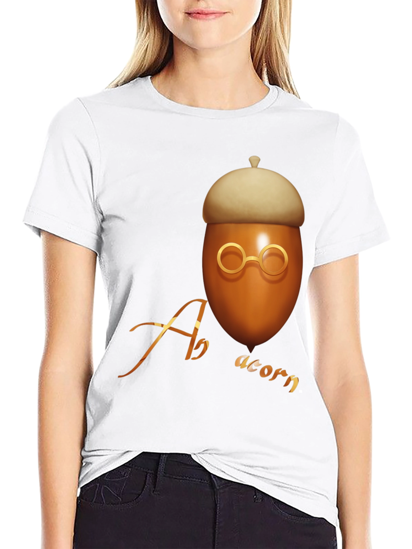 Black Acorn Graphic T-Shirt - Unique Design view 9