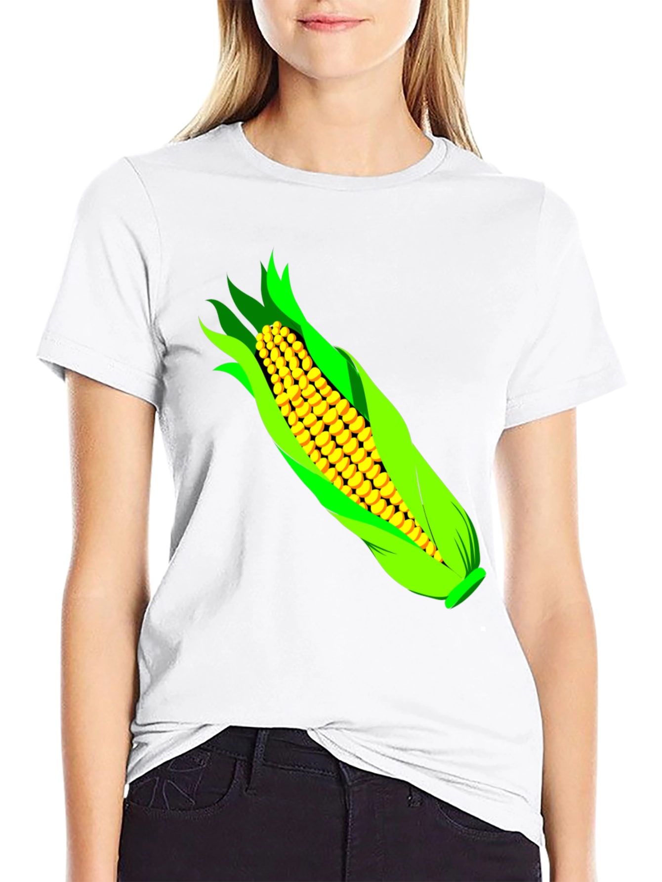 Black Corn Graphic T-Shirt - Black Cotton Tee view 9