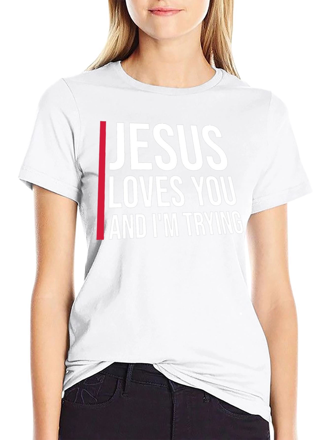 Black Jesus Loves You Graphic Tee - Black view 9