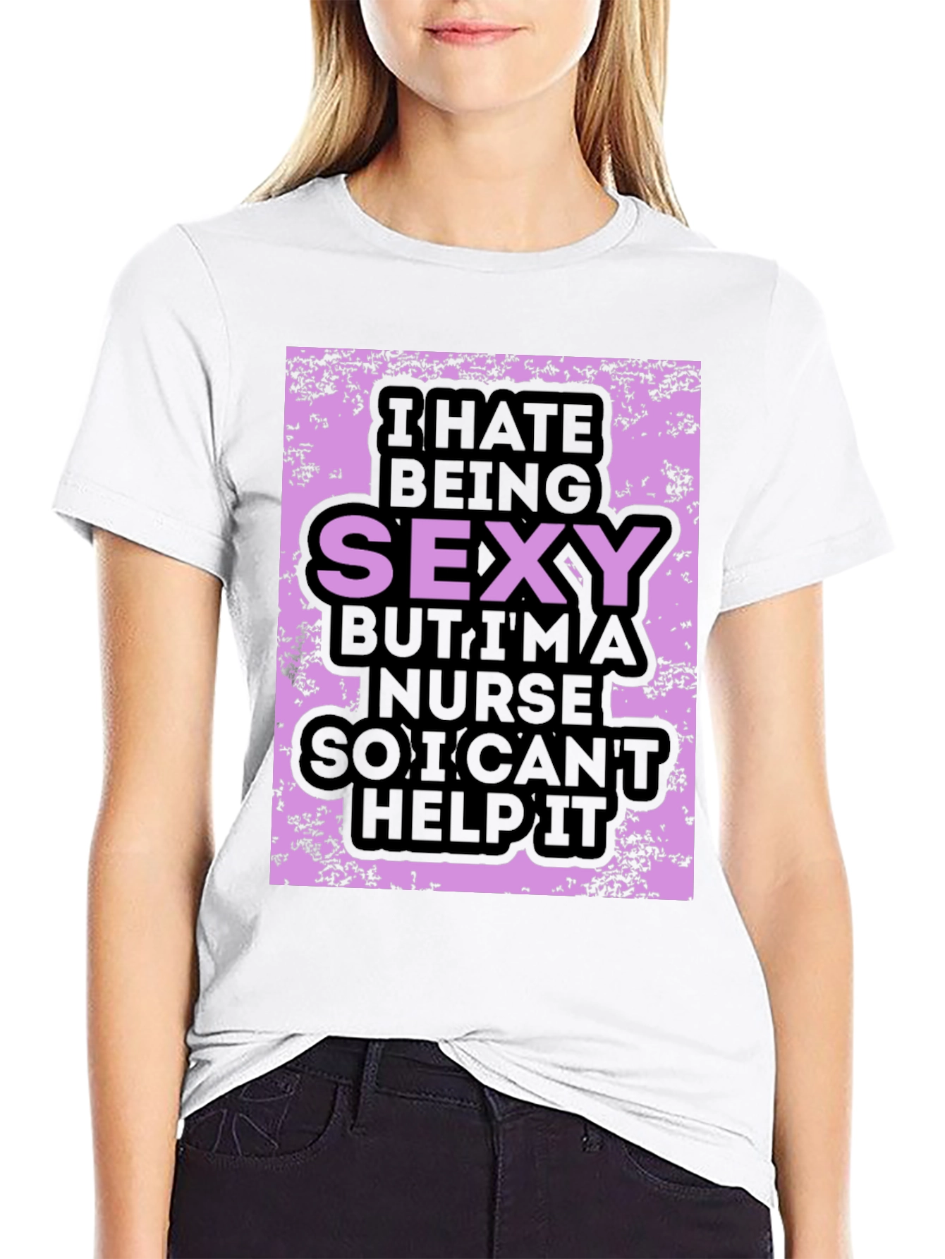 Black Funny Nurse T-Shirt: I Hate Being Sexy view 9