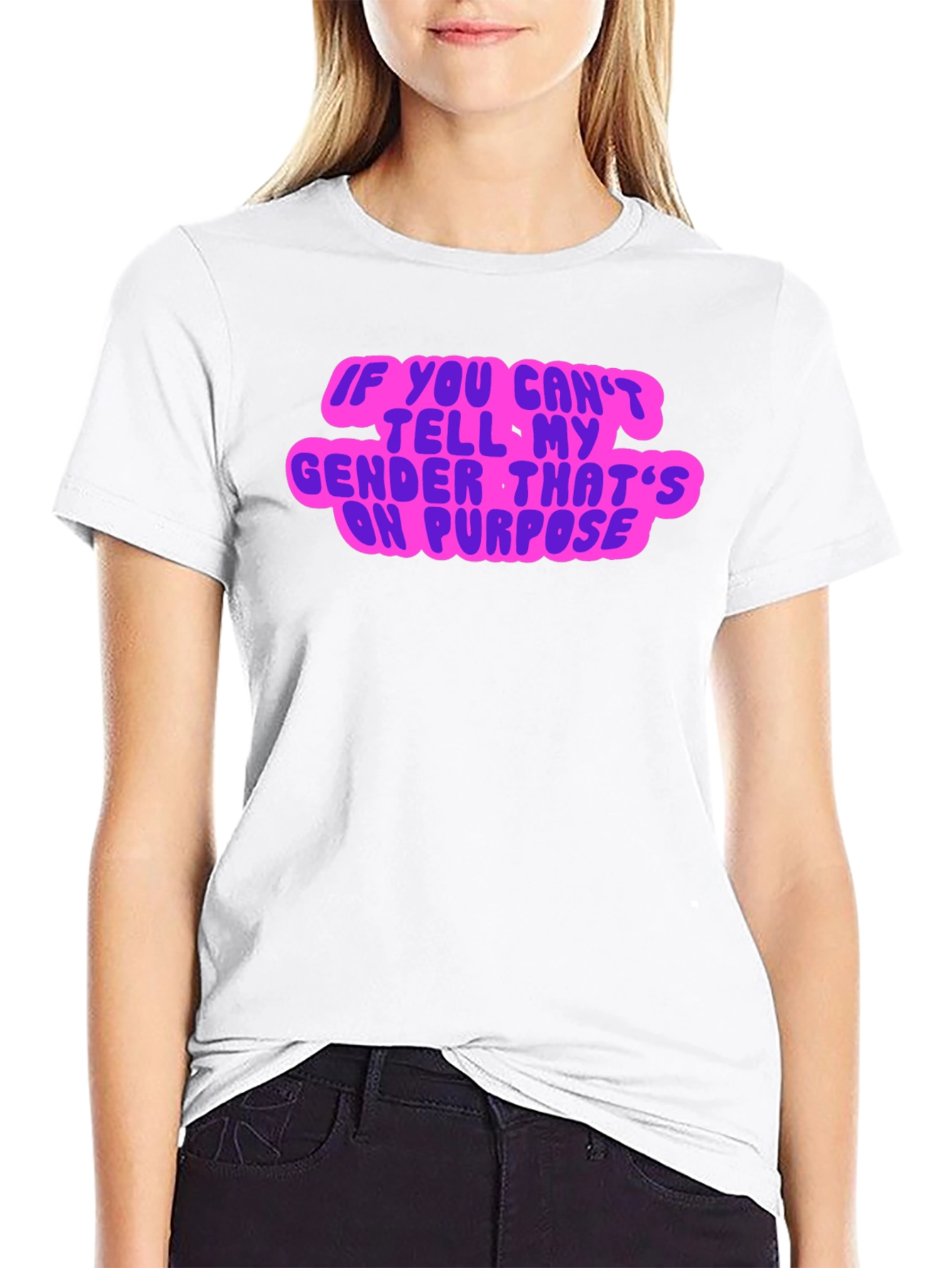 Black Gender Neutral Statement Tee - Black view 9