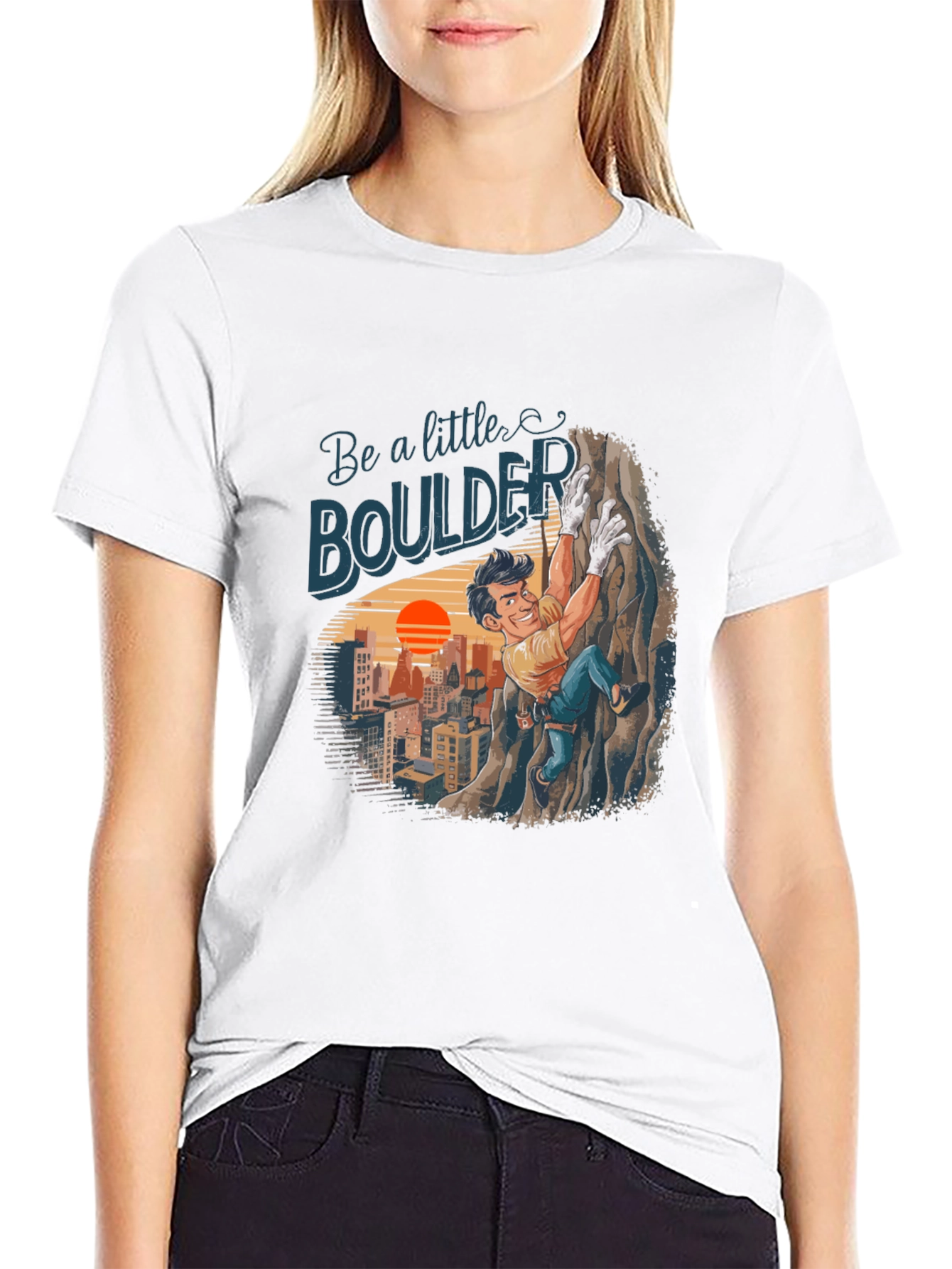 Black Be a Little Boulder Climbing T-Shirt view 9
