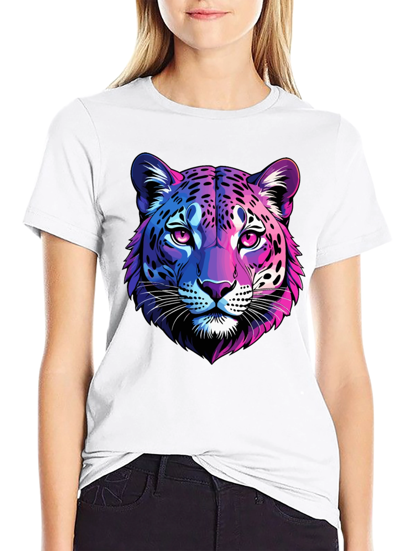 Black Neon Leopard Graphic Tee - Men's Black T-Shirt view 9