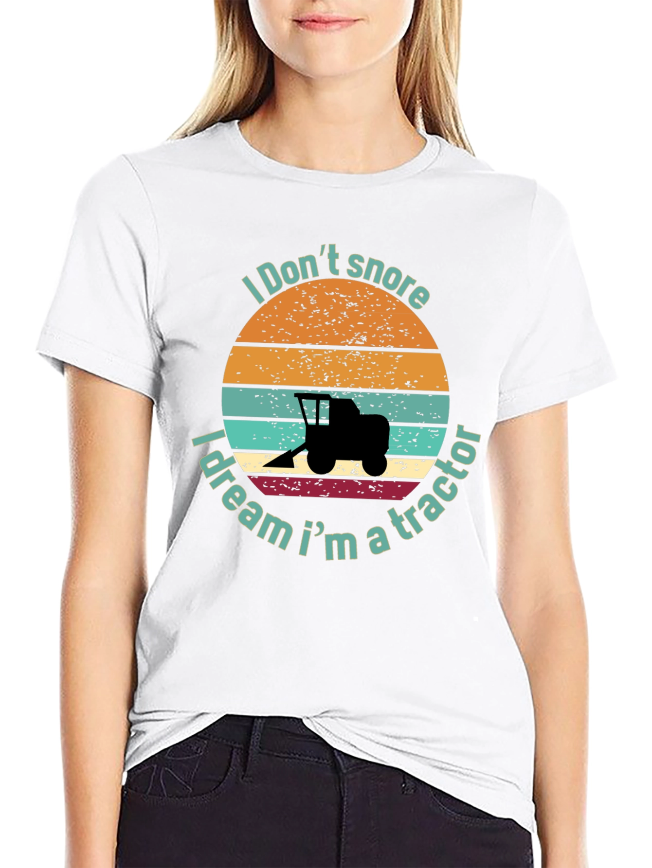 Black I Don't Snore I Dream I'm A Tractor T-Shirt view 9