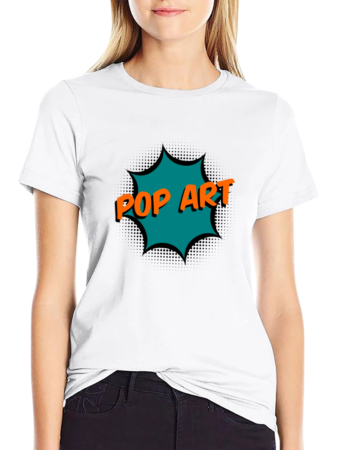Black Pop Art Graphic Black T-Shirt view 9