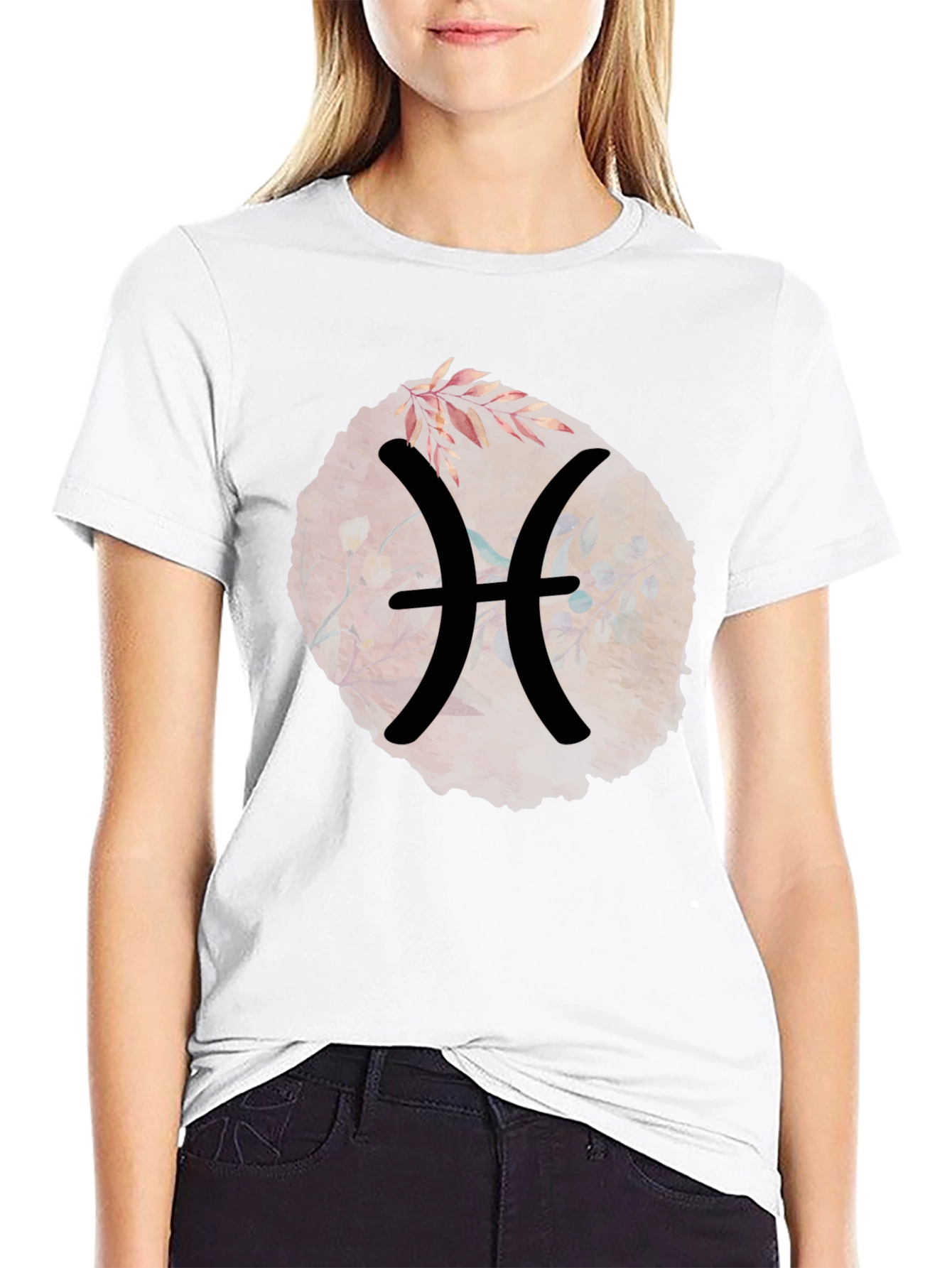Black Pisces Zodiac Sign Graphic T-Shirt view 9