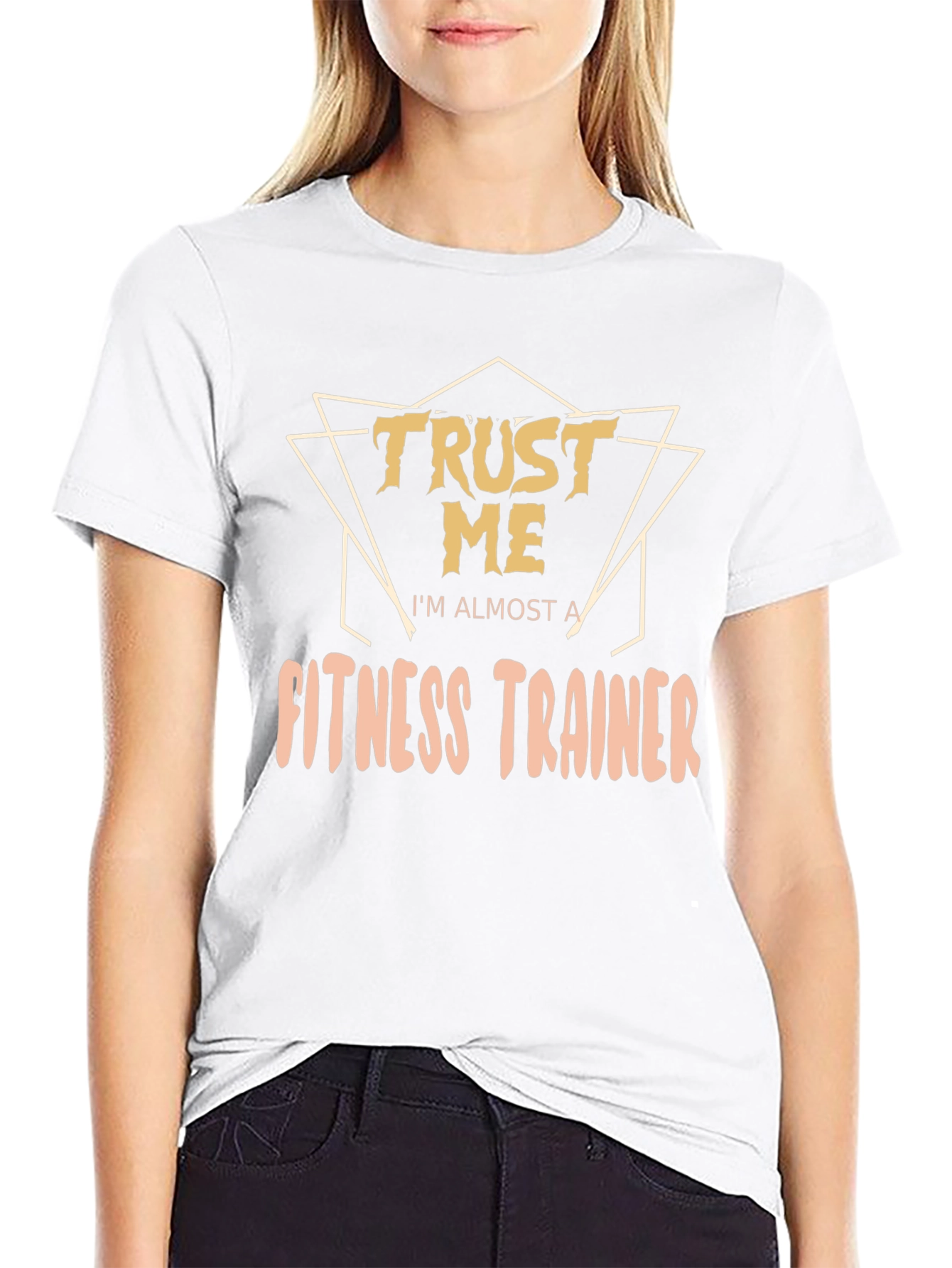Black Trust Me I'm Almost a Fitness Trainer Funny T-Shirt view 9