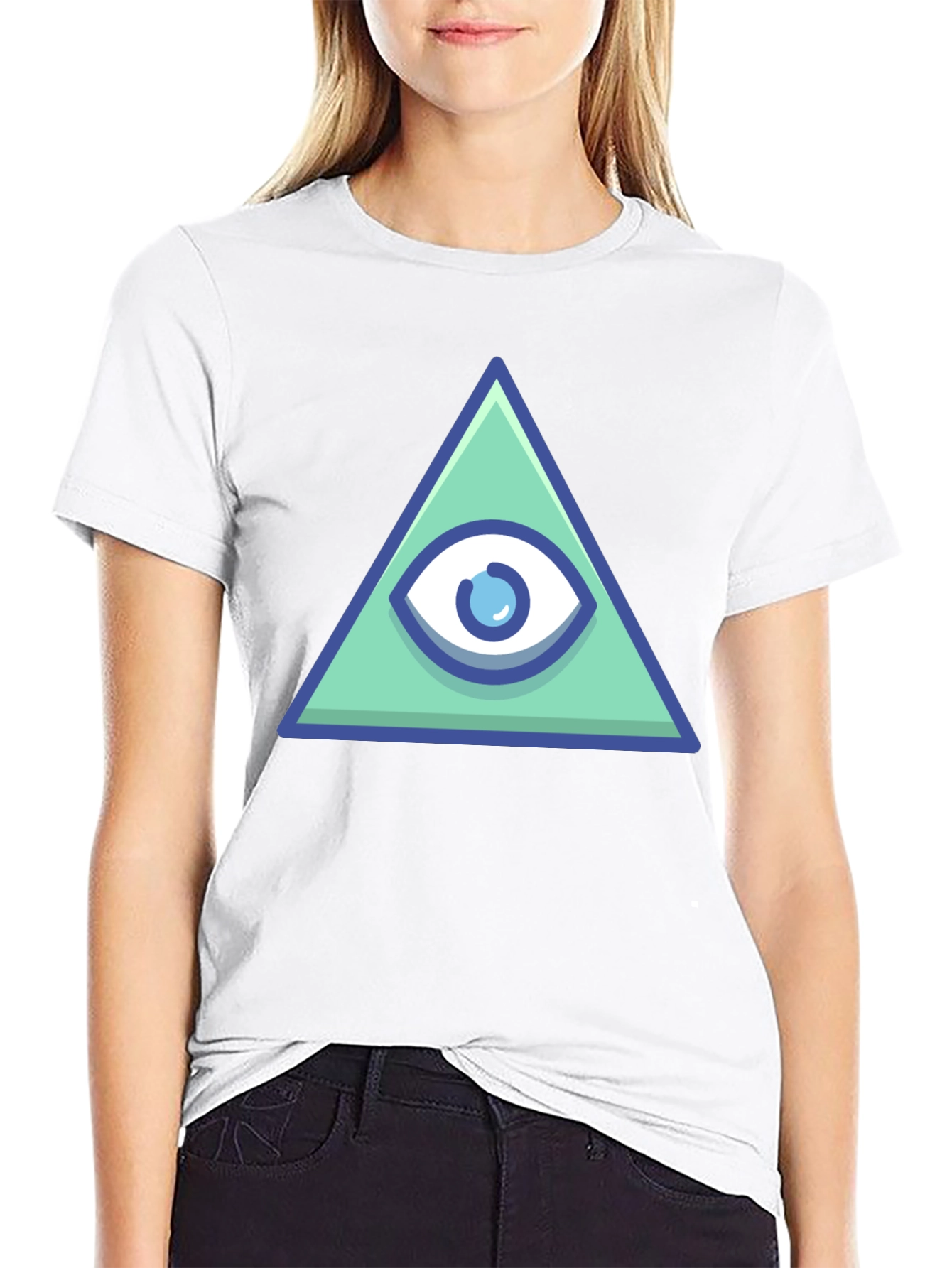 Black All Seeing Eye Pyramid Graphic Tee - Black view 9