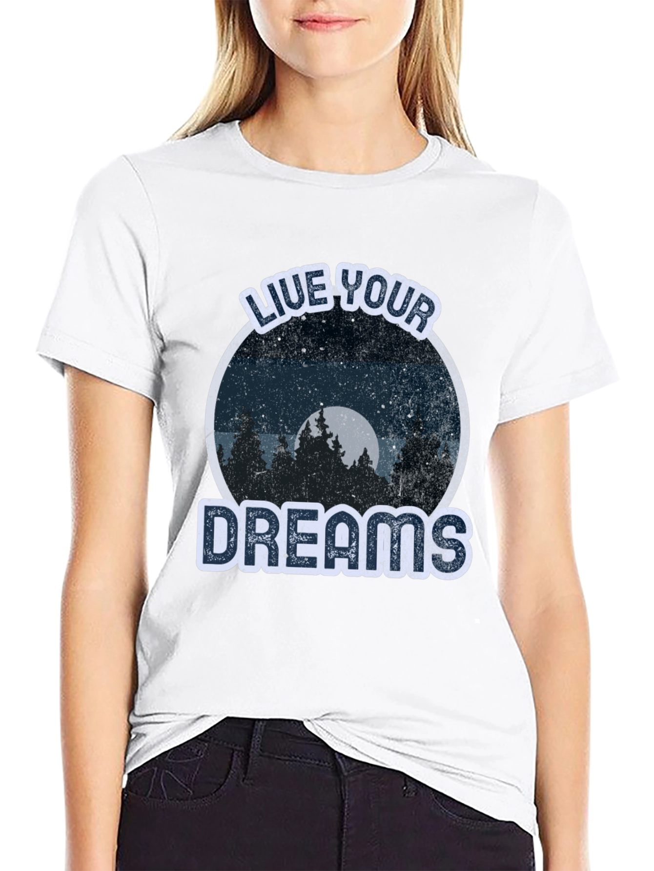 Black Live Your Dreams Graphic Tee -  Nature Lover T-Shirt view 9
