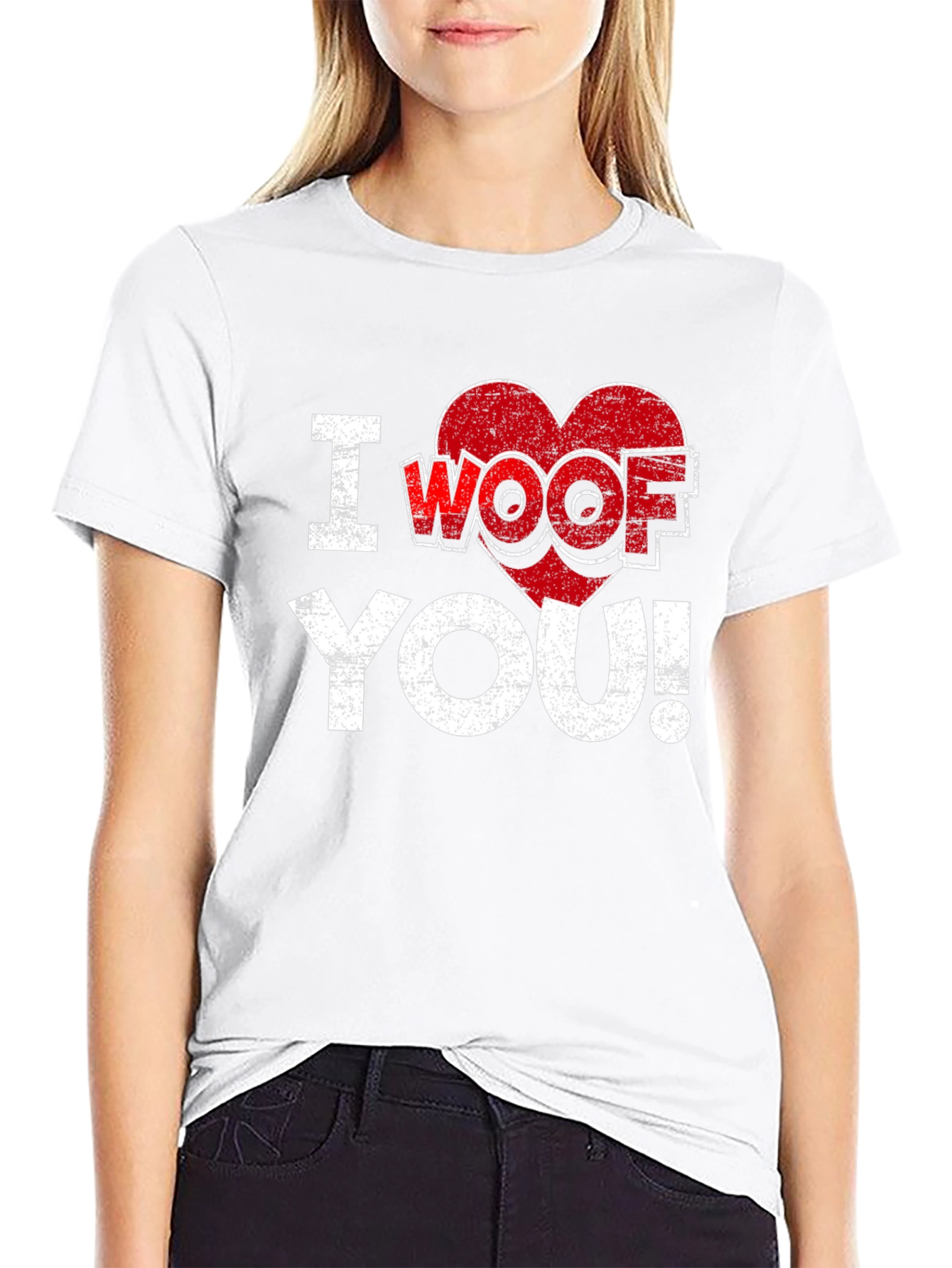 Black I Woof You T-Shirt - Funny Dog Lover Tee view 9