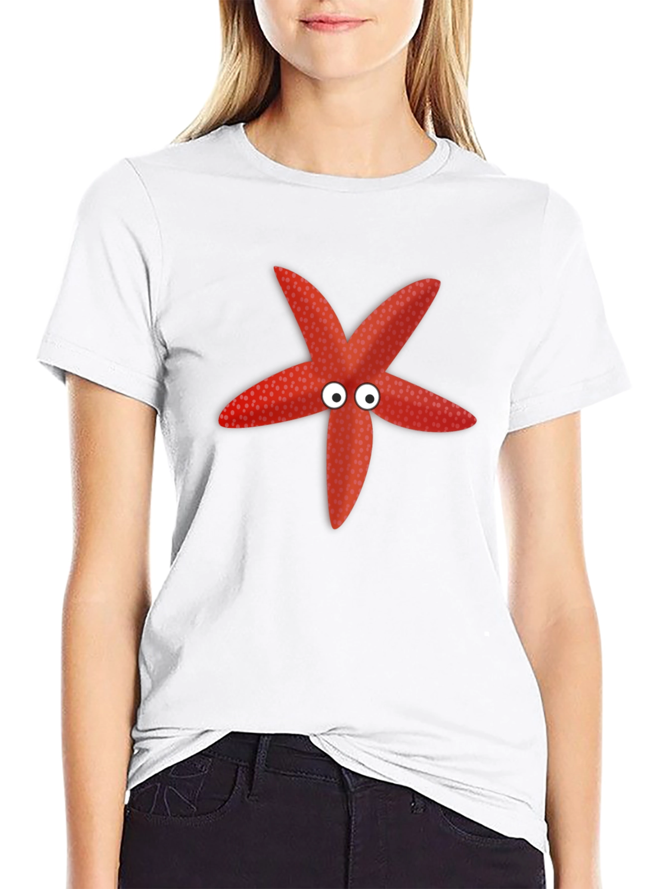 Black Starfish Graphic Tee - Funny Sea Creature Shirt view 9