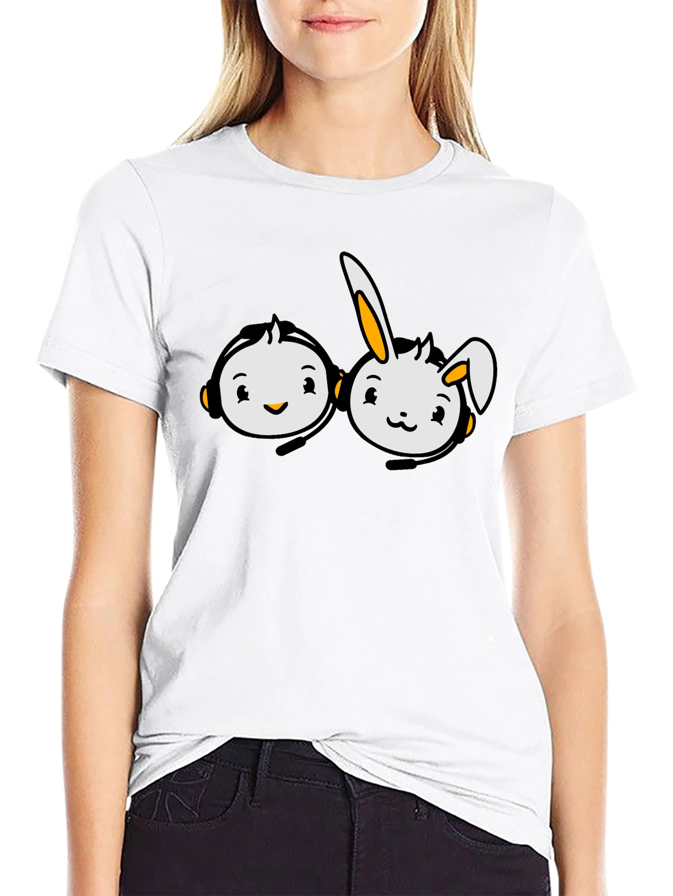 Cute Cartoon Character Graphic T-Shirt - 9