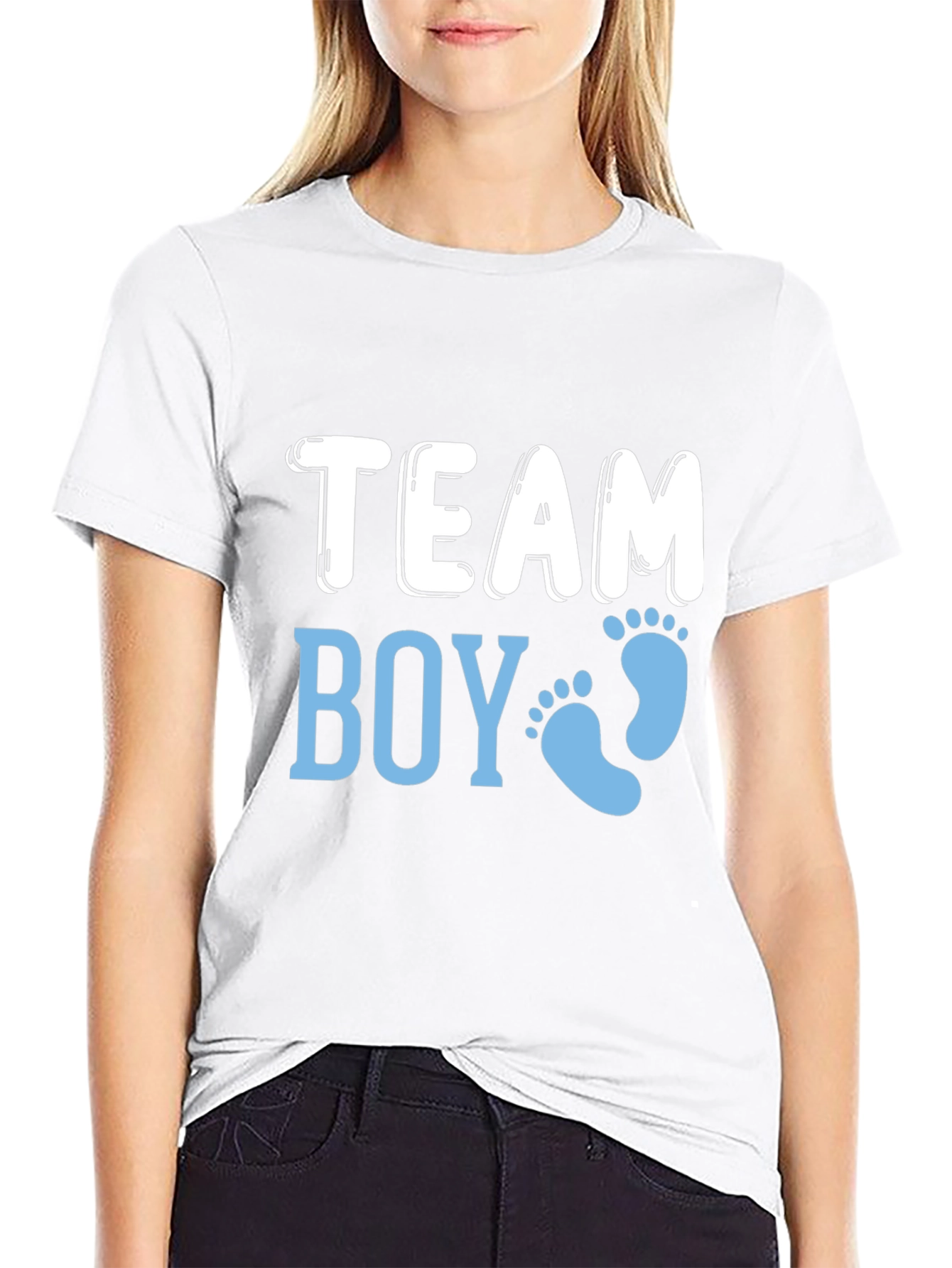 Black Team Boy Gender Reveal T-Shirt view 9
