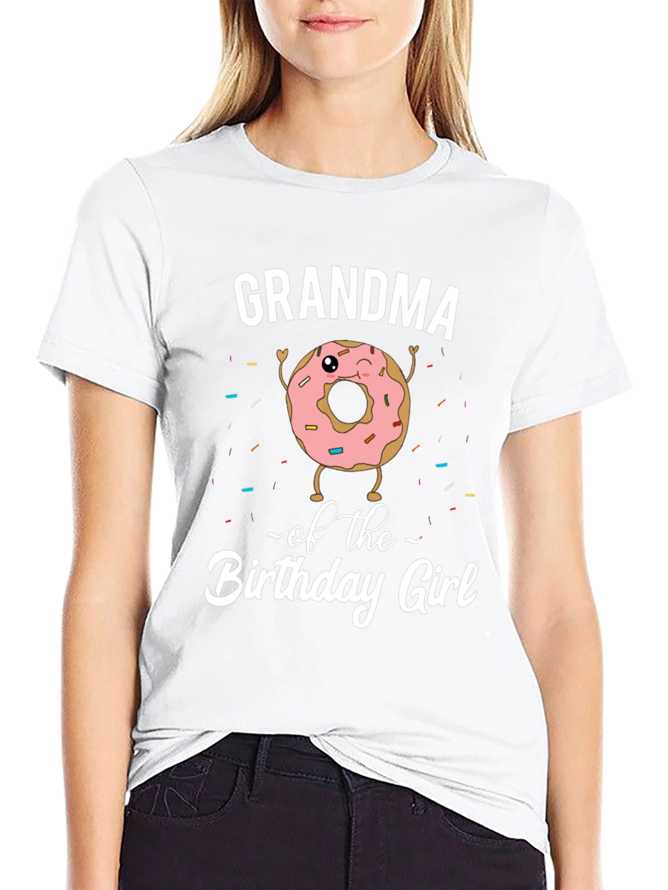 Black Grandma Birthday Girl Donut T-Shirt view 9