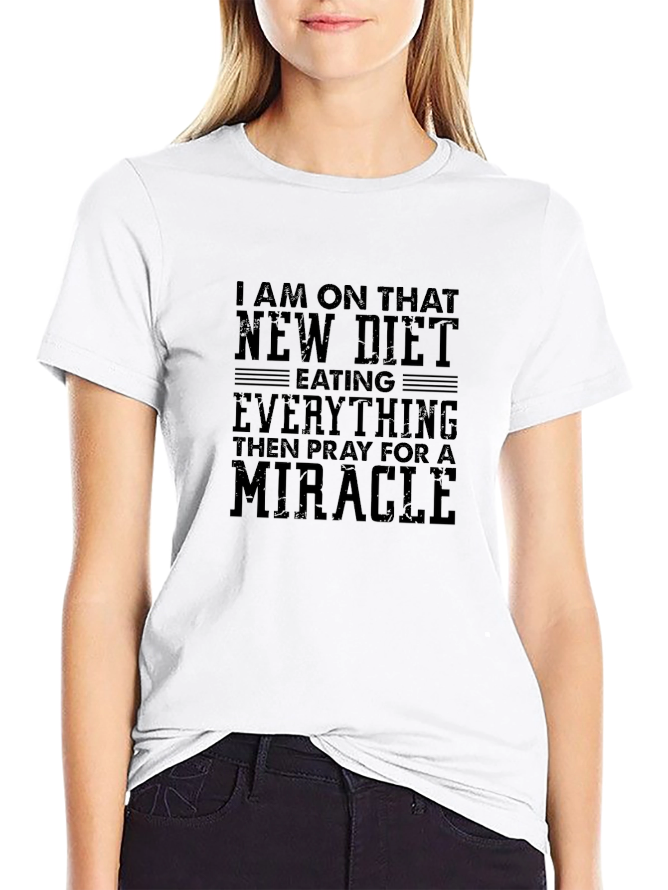 Black Funny Diet Miracle T-Shirt view 9