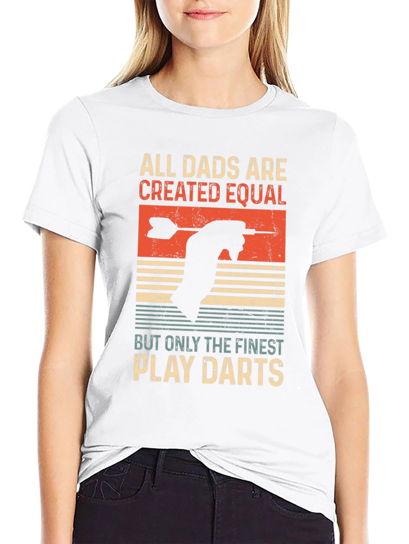 Black All Dads Are Created Equal Darts T-Shirt view 9