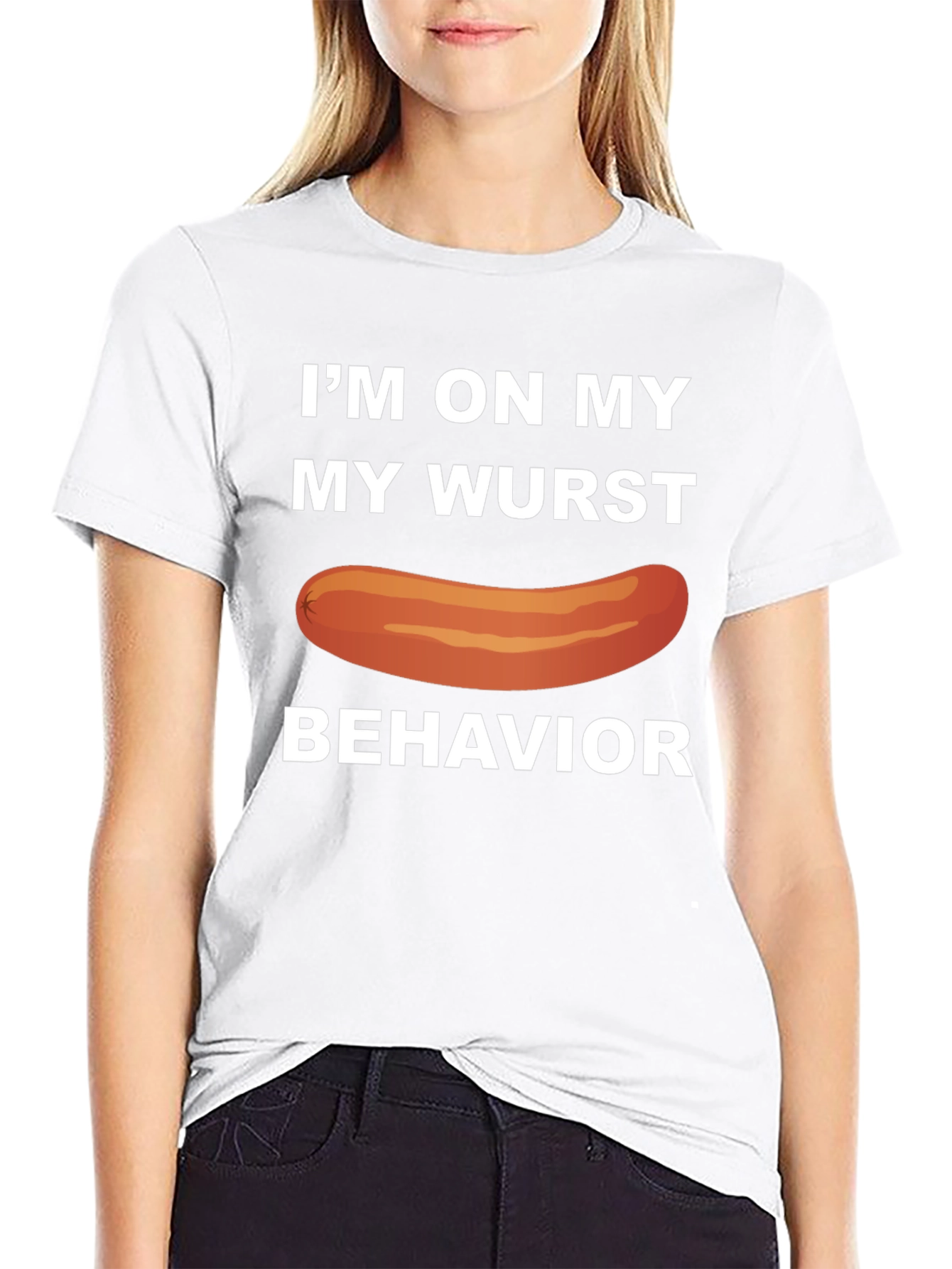Black Wurst Behavior T-Shirt Funny Sausage Tee view 9