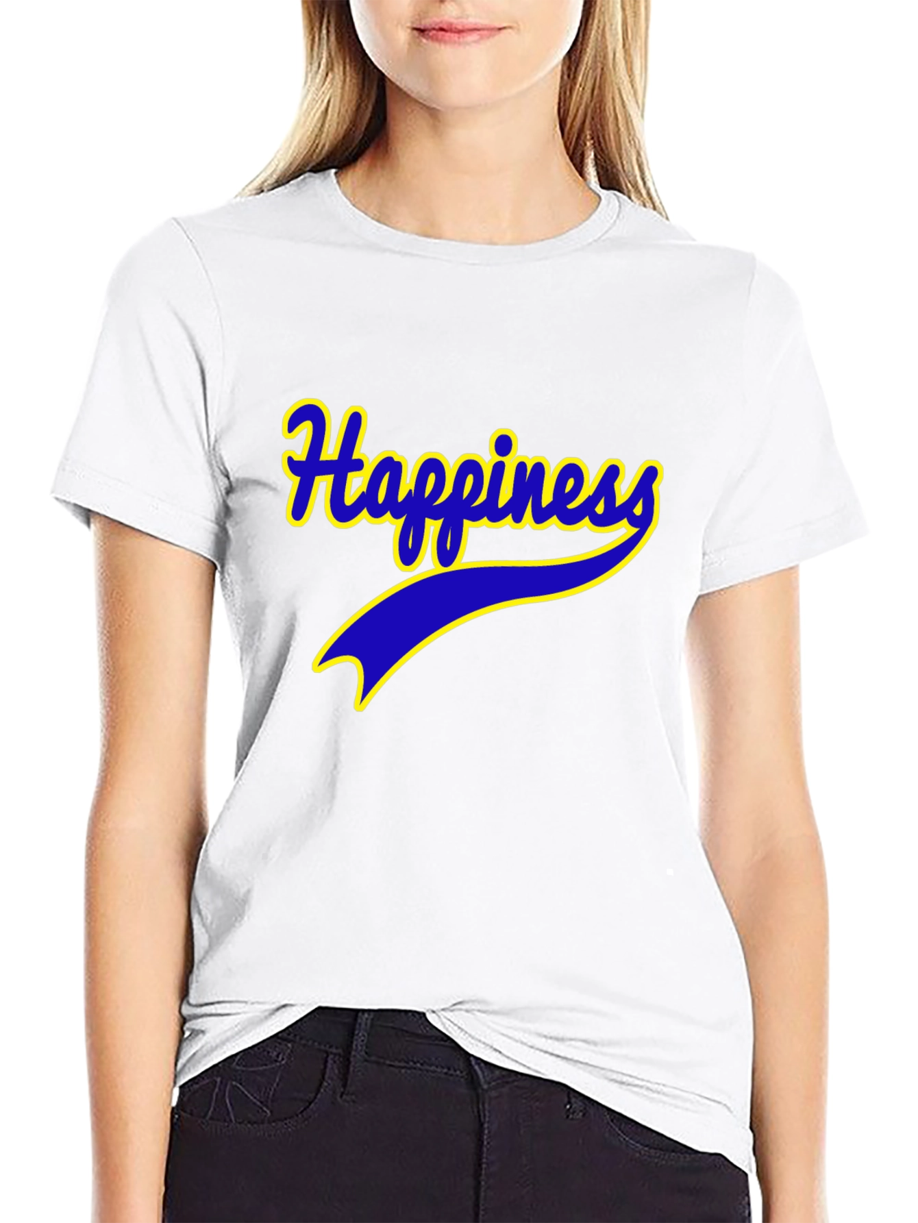 Black Happiness Graphic Tee - Black Comfort Fit view 9