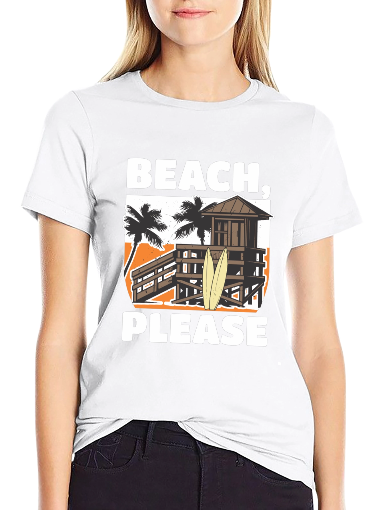 Black Beach, Please T-Shirt - Summer Vacation Apparel view 9